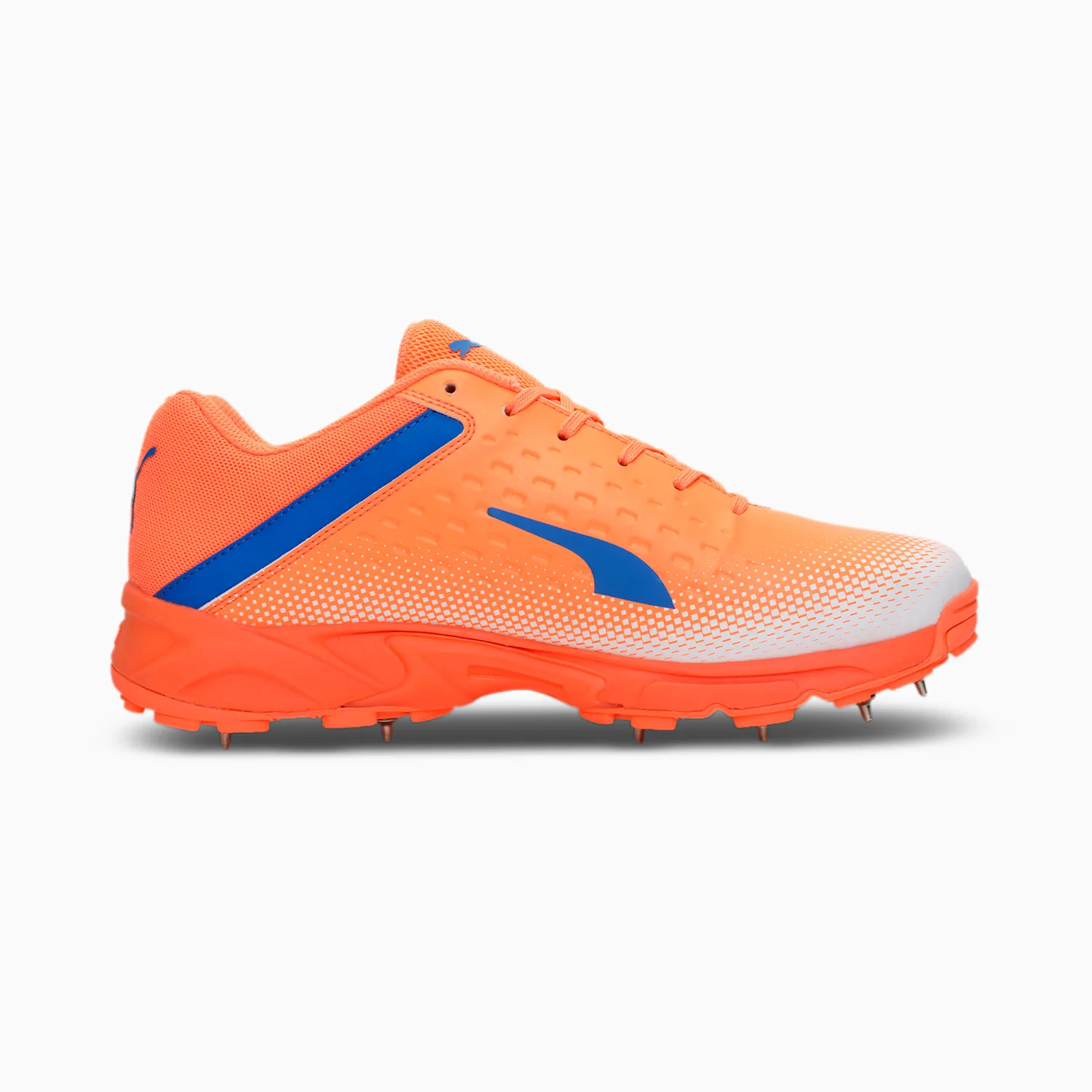Puma Spike 22.2 Cricket Shoes - Neon Citrus & Bluemazing White Metal Spikes for Men | Lightweight Performance Footwear for Professional Cricket Matches & Training