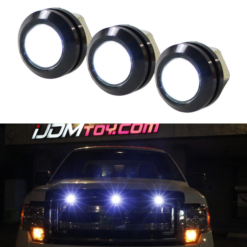 3pc Ford SVT Raptor Style LED White Grille Lighting Kit - Universal Fit for Trucks & SUVs | Off-Road, Night Driving & Custom Car Styling