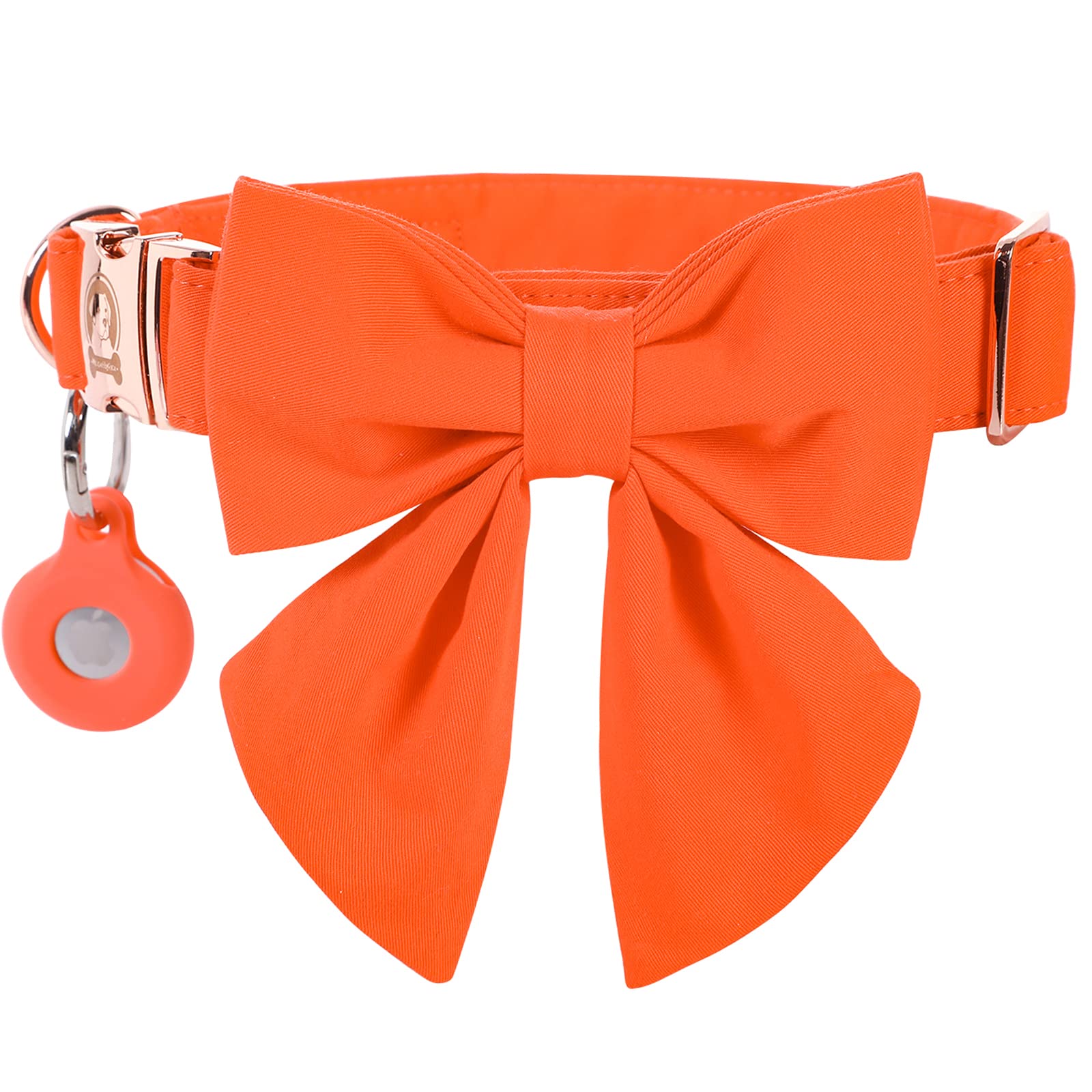 MR. CHUBBYFACE Adjustable Dog Collar with Sailor Bow Tie - Cute Airtag Pet Collar for Small, Medium & Large Dogs | Perfect for Puppy Parties, Pet Photos & Daily Walks