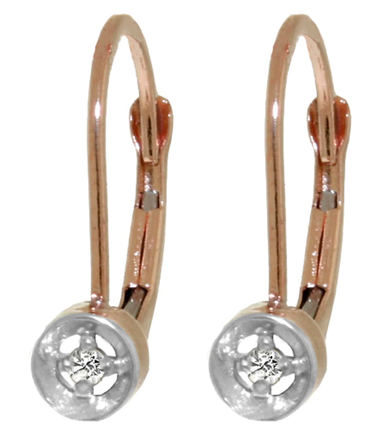 14K Solid Gold Leverback Diamond Earrings for Women – GG Galaxy Gold Collection | Elegant Everyday Wear & Special Occasion Jewelry Gift