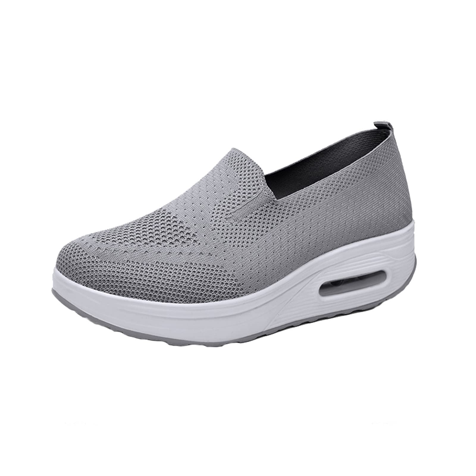 Women's Breathable Woven Mesh Slip-On Sneakers with Memory Foam & Air Cushion - Lightweight Casual Athletic Shoes for Walking, Running & Gym Workouts