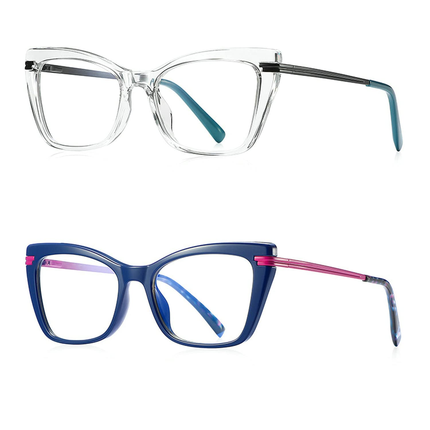 Melrose Fashion Cat Eye Blue Light Blocking Reading Glasses for Women - Retro Style Optical Hyperopia Glasses for Work, Reading & Screen Time