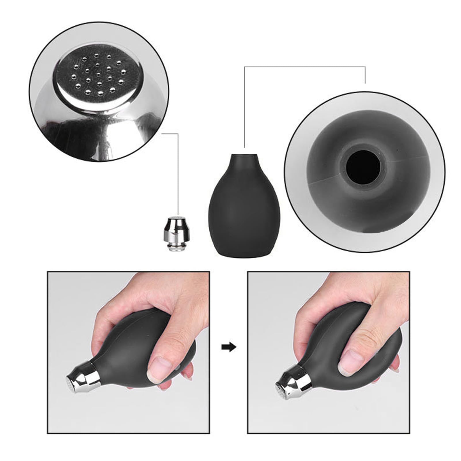 Dioche Rubber Grip Powder Spray Bottle - Adjustable Quantity for Hair Fiber, Talcum Powder, Dry Shampoo & Baby Powder | Perfect for Salon Professionals, Home Use & Travel Essentials