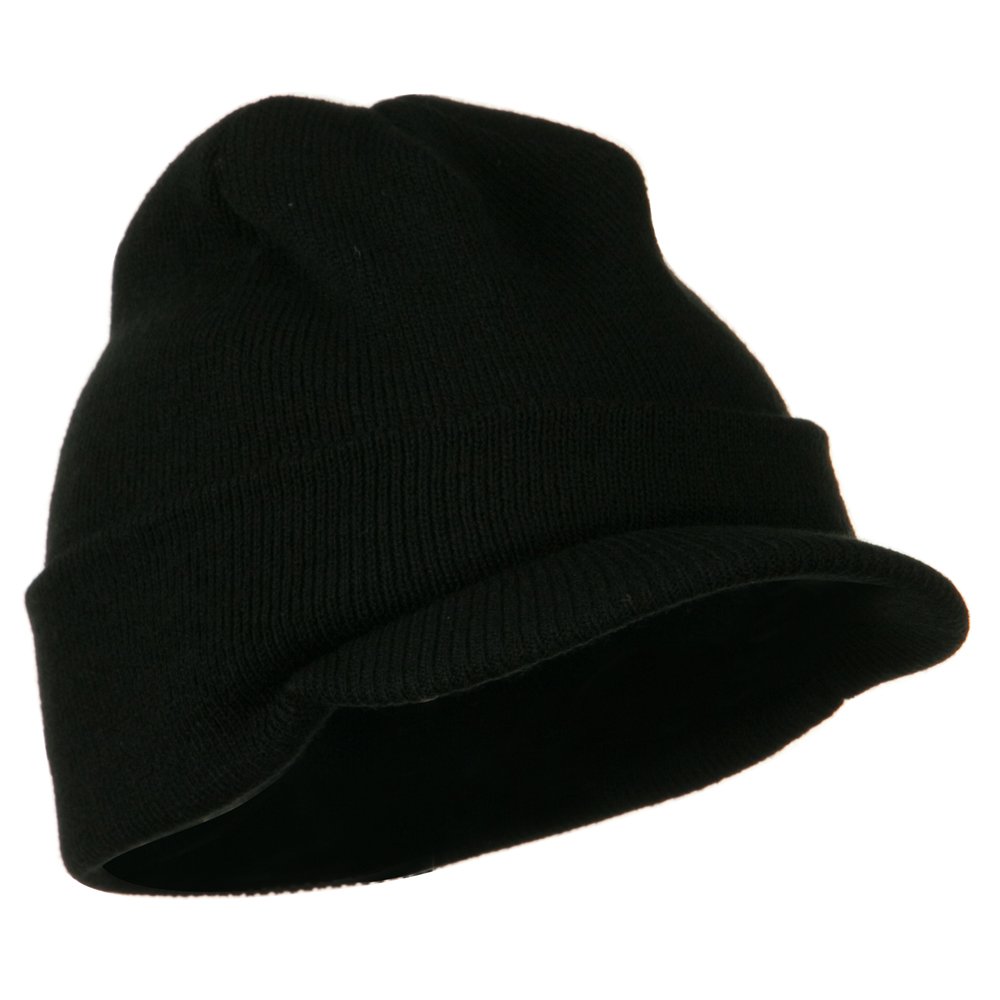Stylish Cuff Knitted Beanie with Visor Bill - Winter Warm Hat for Men & Women - Perfect for Outdoor Activities, Skiing, and Casual Wear