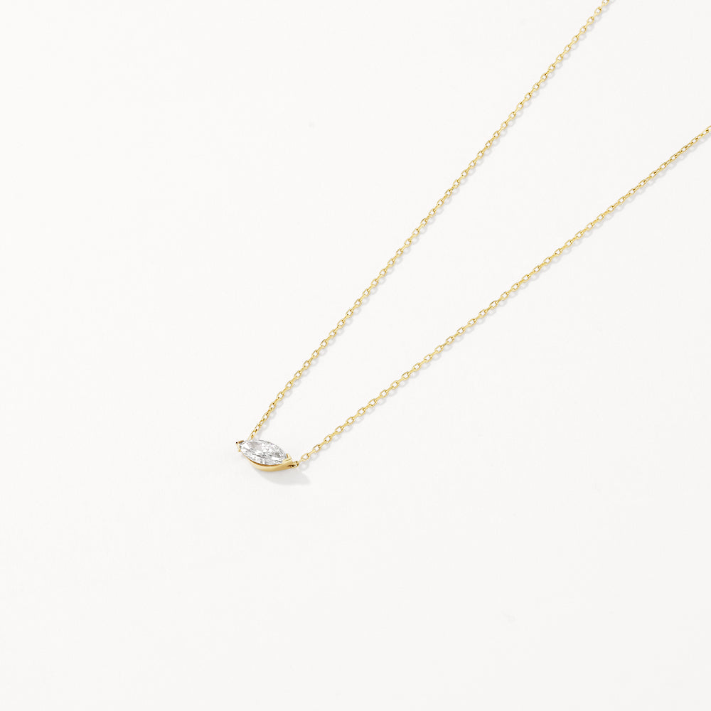 0.20ct Lab Grown Marquise Diamond Necklace in 10k Gold - Perfect for Weddings, Anniversaries & Special Occasions