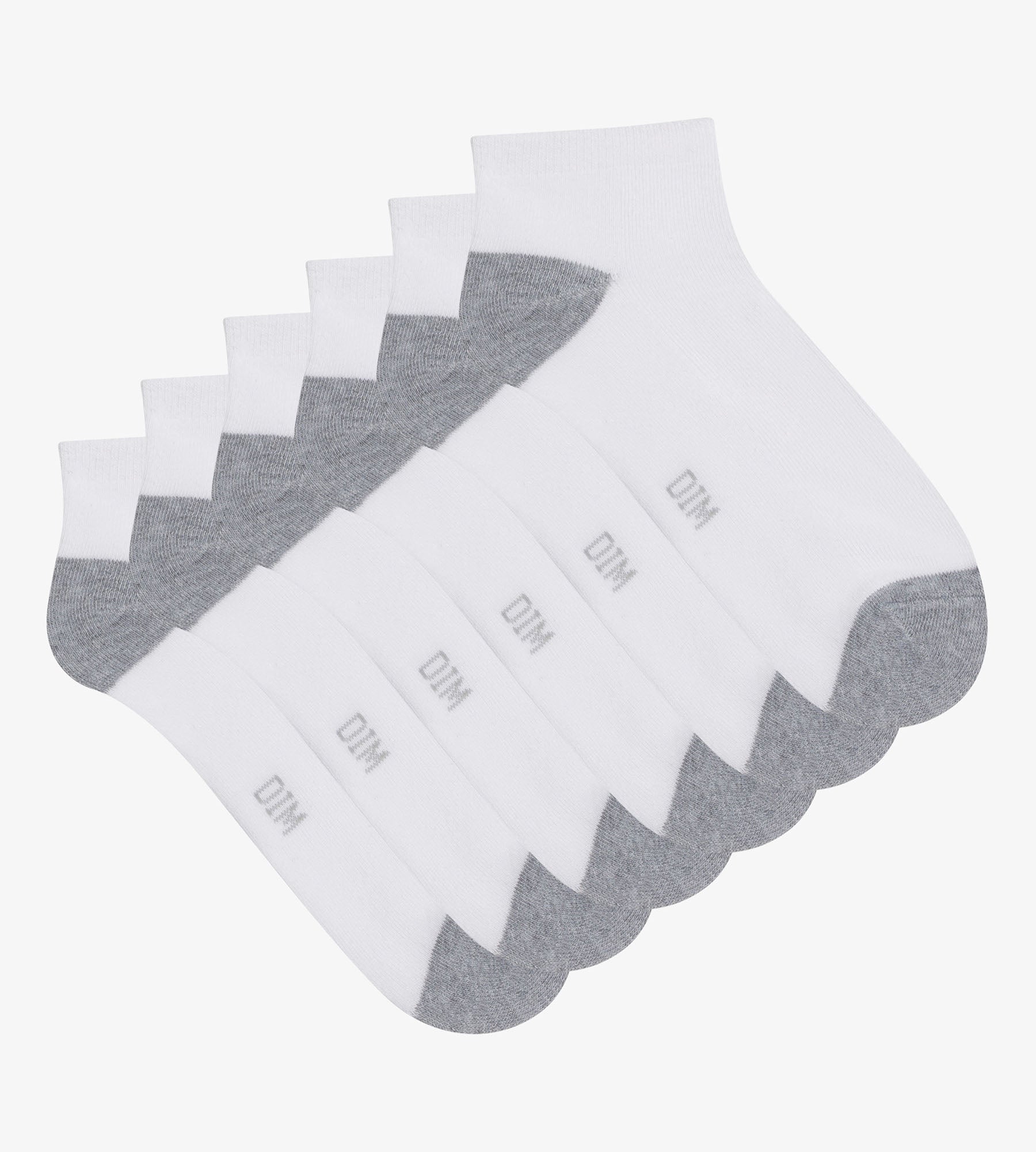 3 Pairs Women's Cotton Socks - White & Gray EcoDim Sport Socks for Running, Yoga & Casual Wear