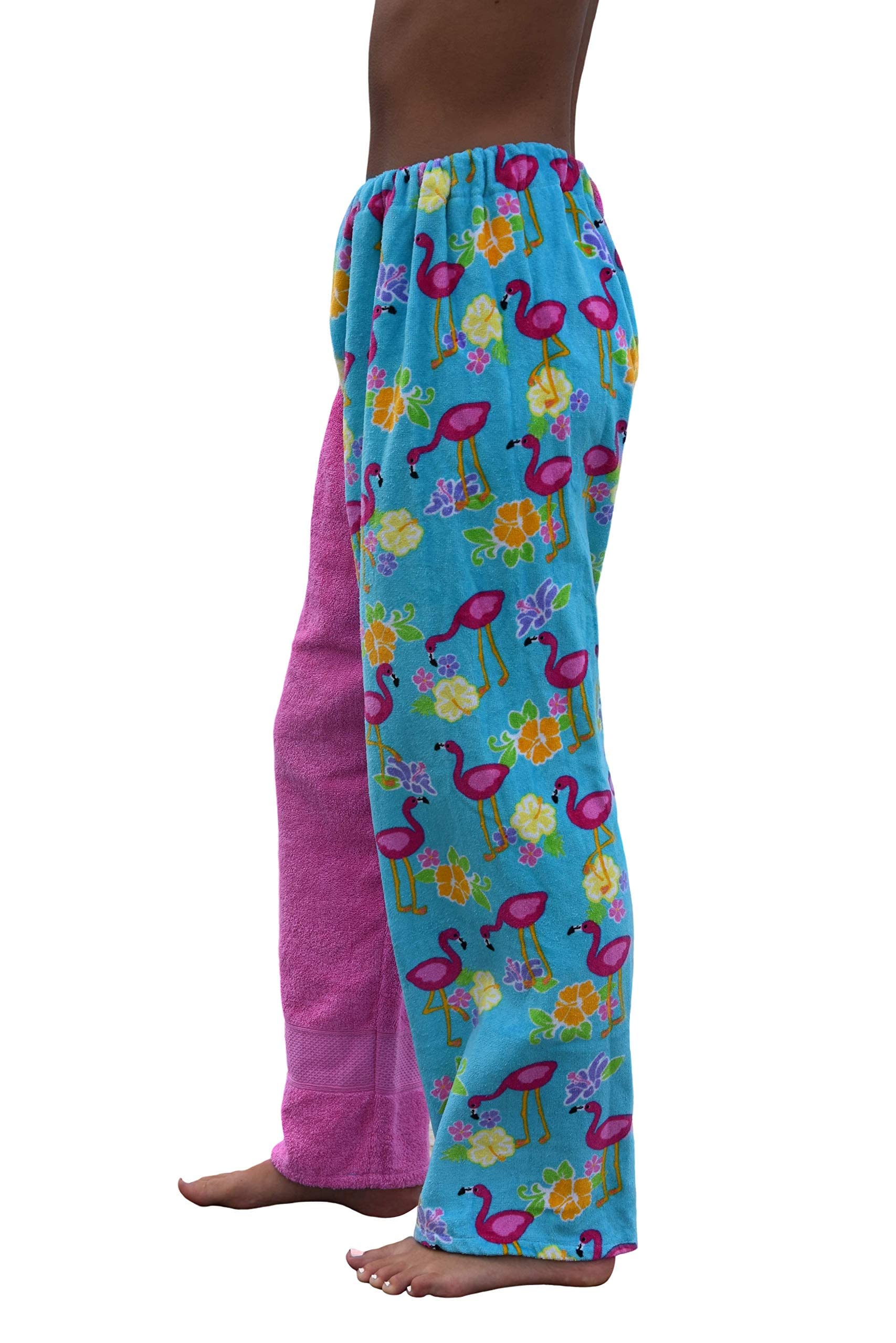 Kids Cotton Terry Towel Pants for Swimming & Beach - Soft Pink Swim Cover-Up by Paradise Towelwear - Perfect for Poolside, Resorts & Water Activities (Size Small)