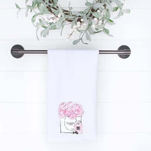 Luxury Perfume Bottle & Lipstick Hand Towel - Fashion Lover Bath & Kitchen Towel | Custom Wedding Gift | Perfect for Bridal Showers, Spa Days & Home Decor