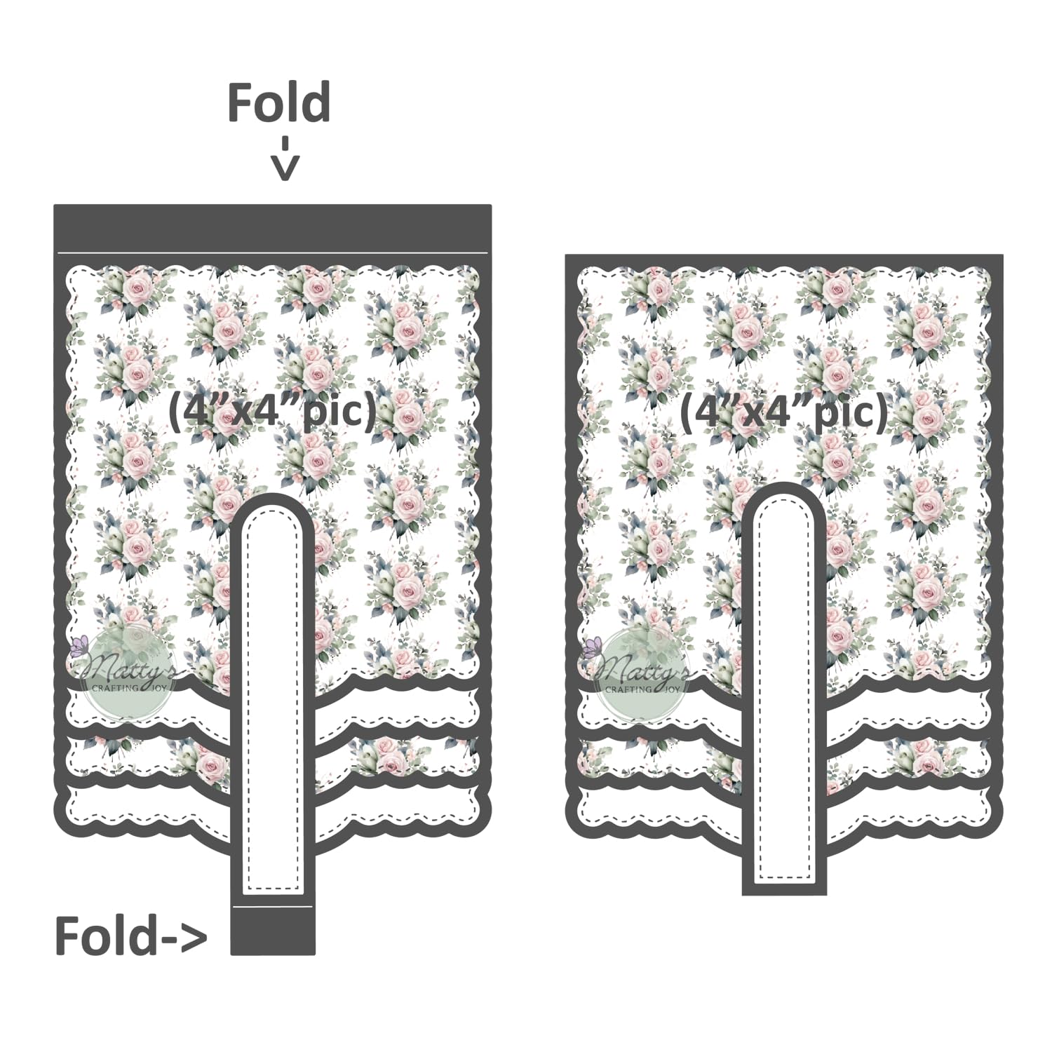 Matty's Crafting Joy Scalloped Square Waterfall Flap Die Cut Set of 4 - Nesting Metal Cutting Dies for Scrapbooking, Card Making, Paper Crafts - Perfect for DIY Albums, Journals, and Handmade Greeting Cards