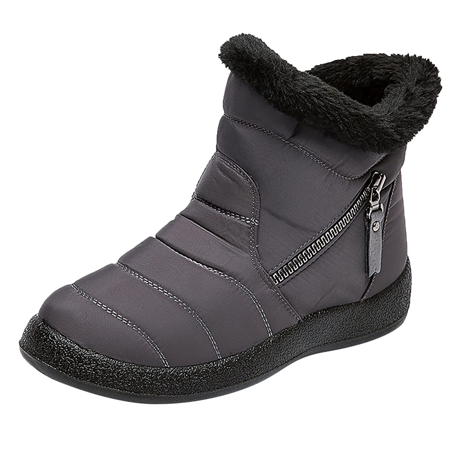 Waterproof Platform Ankle Boots for Women - Winter Black Plus Size Shoes | Casual, Outdoor & Rainy Day Wear