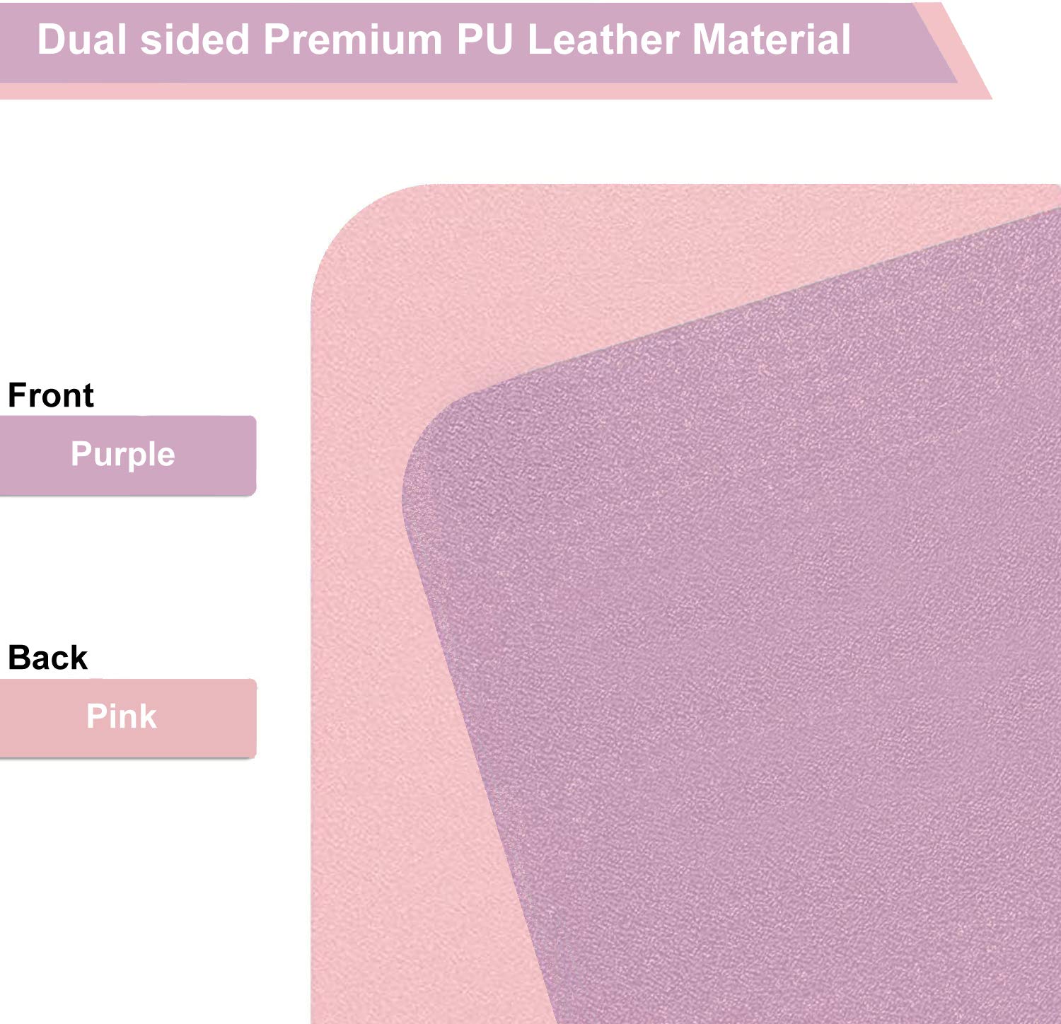 Premium Dual-Sided PU Leather Desk Pad & Mouse Mat - Non-Slip Waterproof Office Desk Protector for Laptop, Writing & Work (23.6