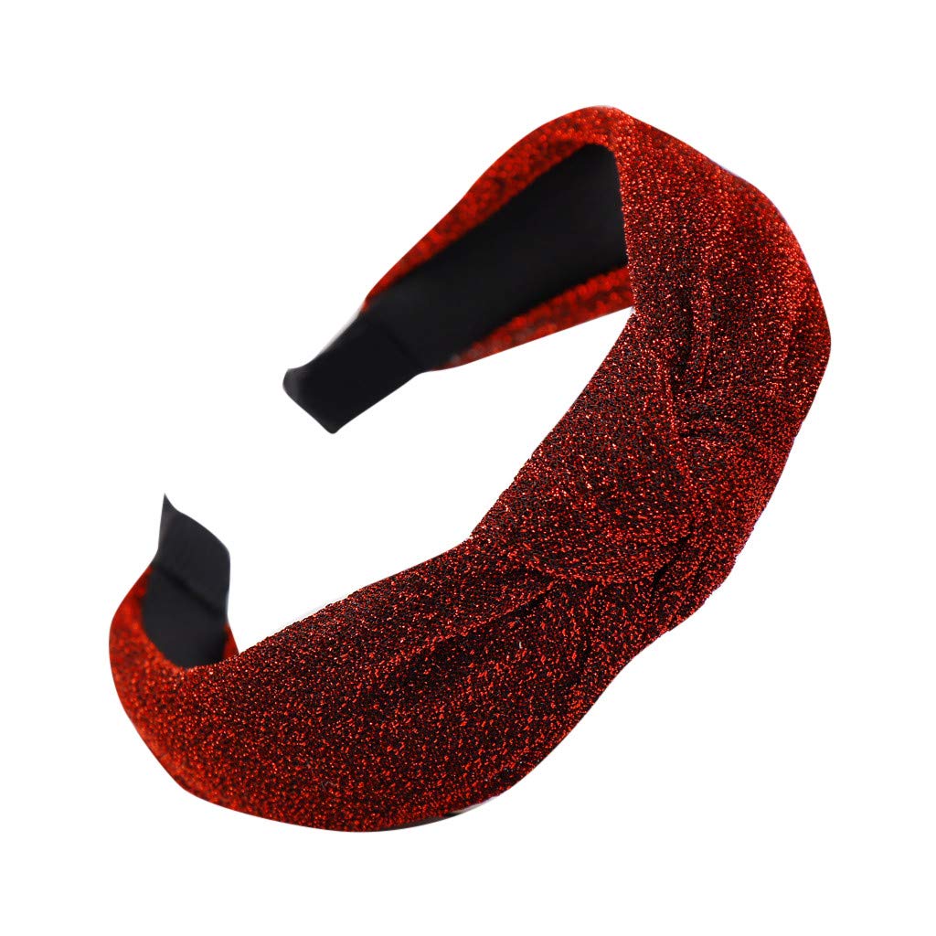 Bright Silk Bow Knot Hairband for Women - Elegant Head Hoop Hair Accessories in Wine Red - Perfect for Parties, Weddings & Everyday Wear