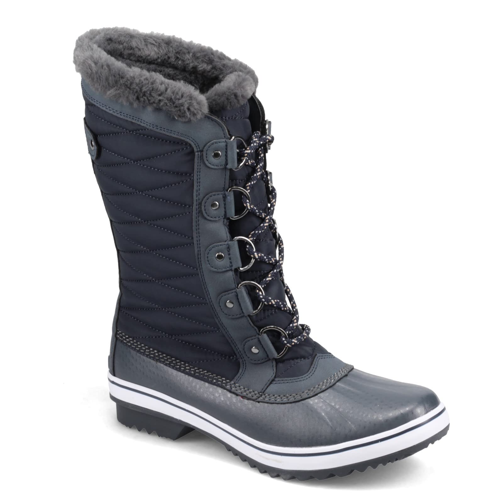 JBU by Jambu Women's Waterproof Winter Boots - Slip Resistant, Insulated Cold Weather Shoes for Snow & Rain, Comfortable Ankle Booties, Blue, Size 8.5 | Perfect for Hiking, Walking Dog & Outdoor Activities