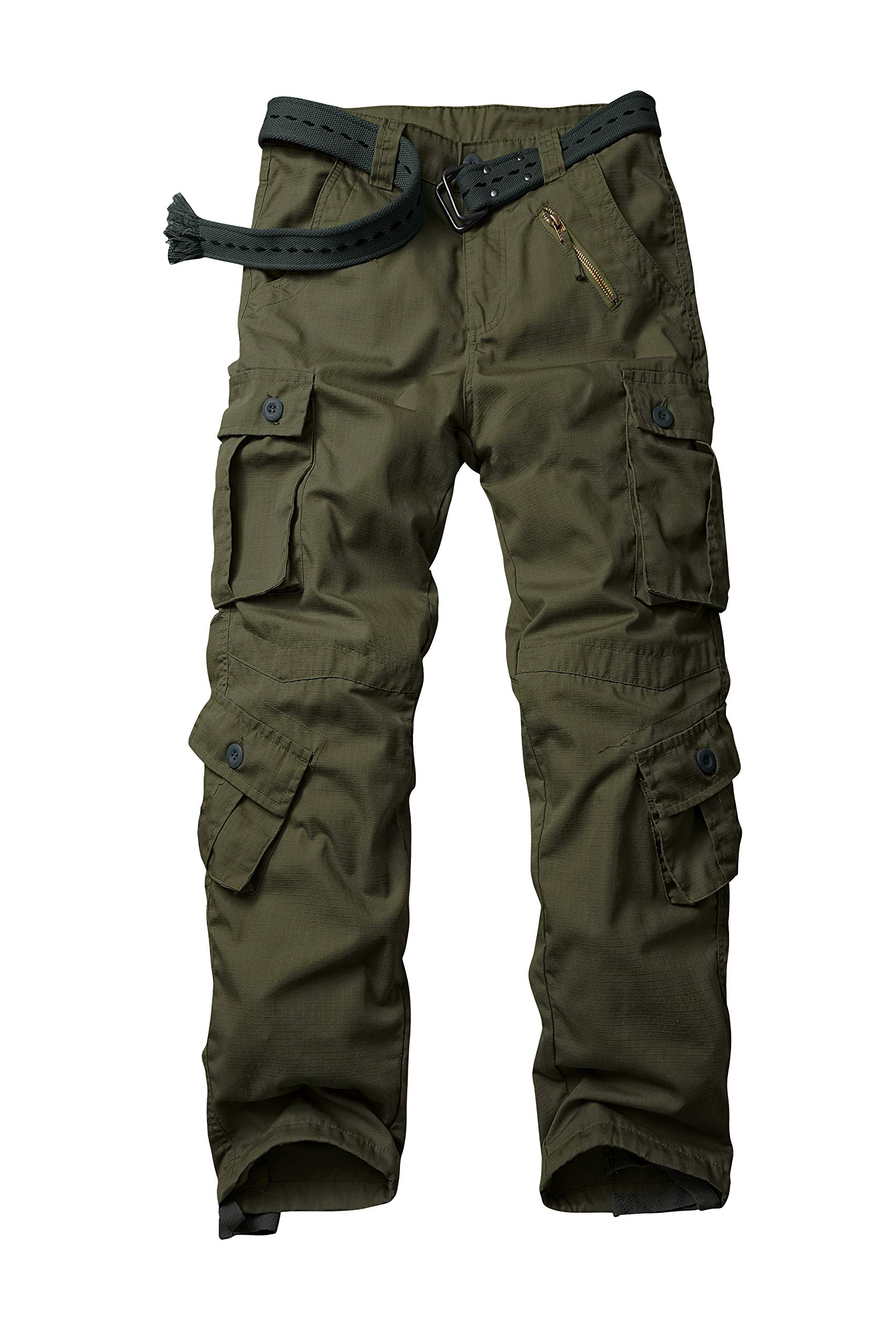 Hellmei Men's Tactical Pants with 8 Pockets - Military Camo Cargo Pants for Hiking, Outdoor, Work & Combat - Durable & Comfortable Outdoor Adventure Pants