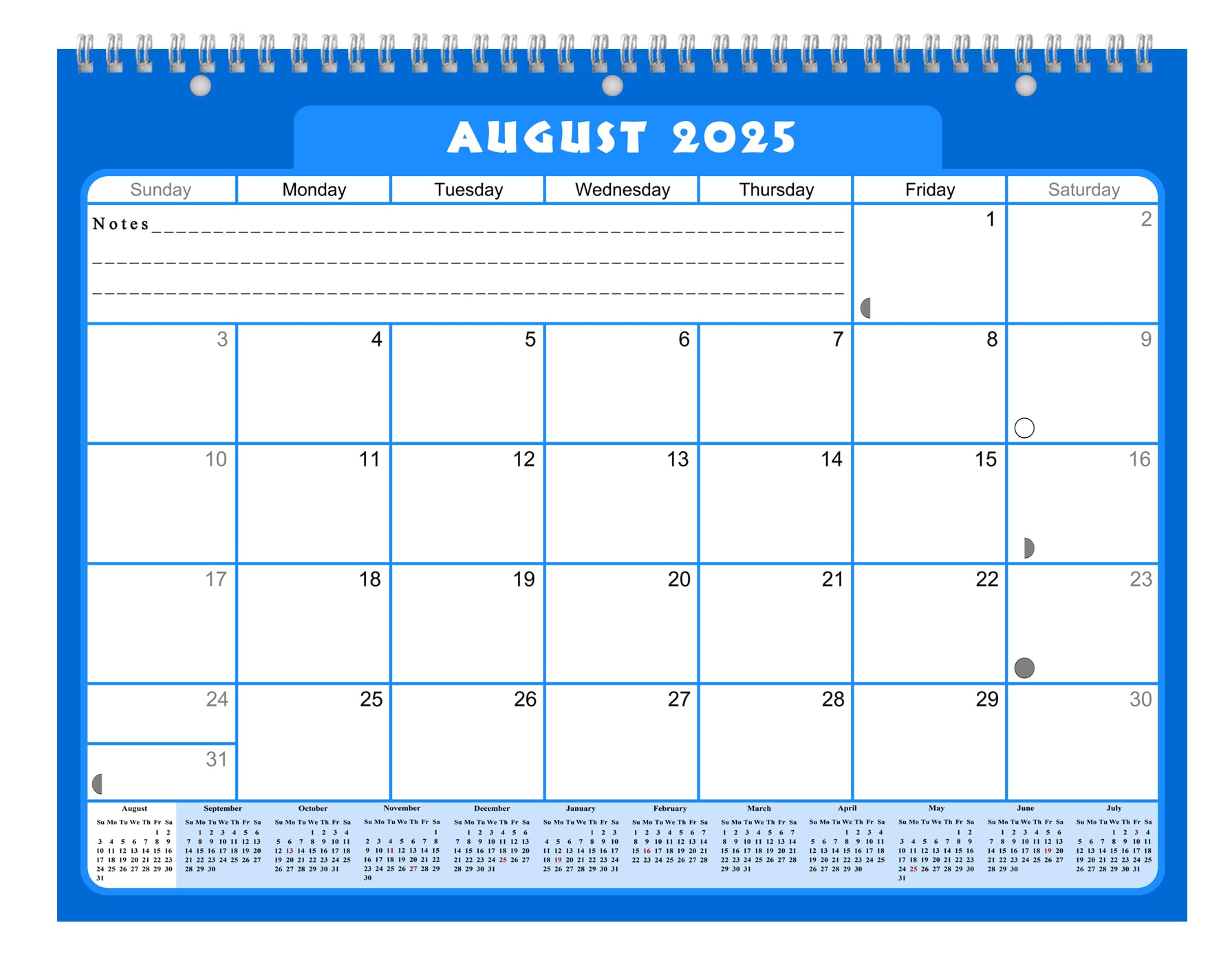 2025-2026 12-Month Academic Wall & Desk Calendar Planner with 3-Ring Binder - Perfect for Students, Teachers & School Organization - Ideal for Classroom, Home Office & Study Planning