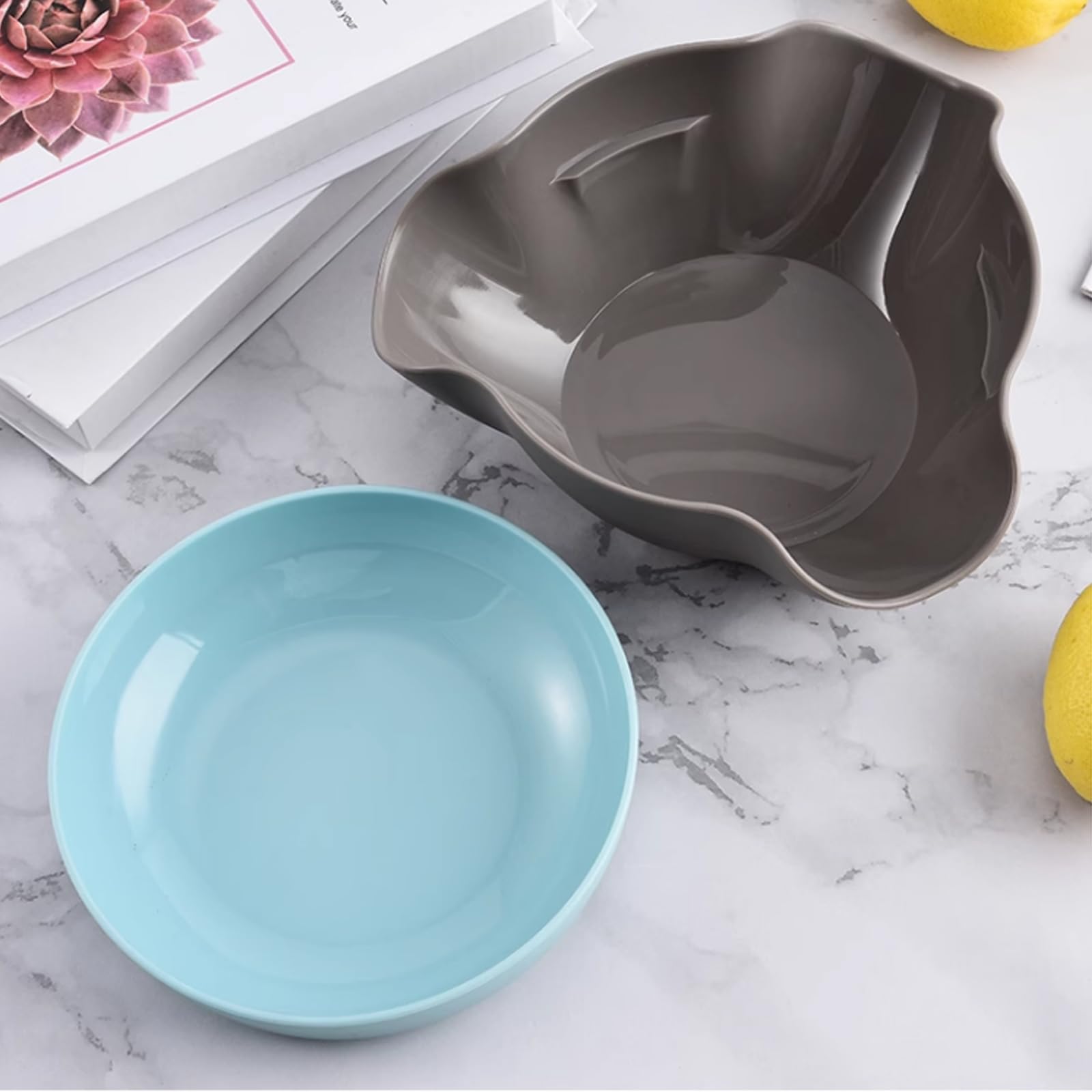 Premium Pistachio Bowl with Shell Storage - Large Double Dish Snack Bowl for Nuts, Candy, Fruits & Snacks - Perfect for Parties, Movie Nights & Family Gatherings