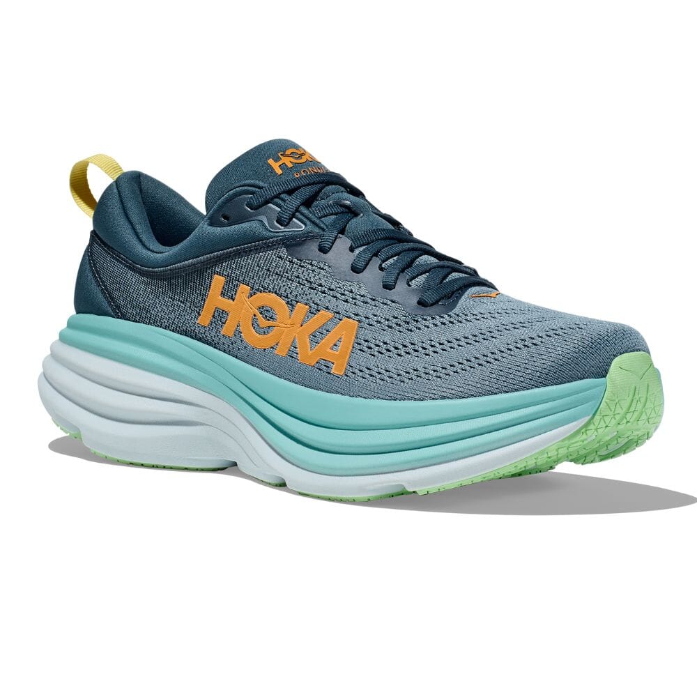 Hoka Men's Bondi 8 Running Shoes - Lightweight Cushioned Sneakers for Marathon, Jogging & Walking - Breathable Mesh Upper with Maximum Support & Comfort