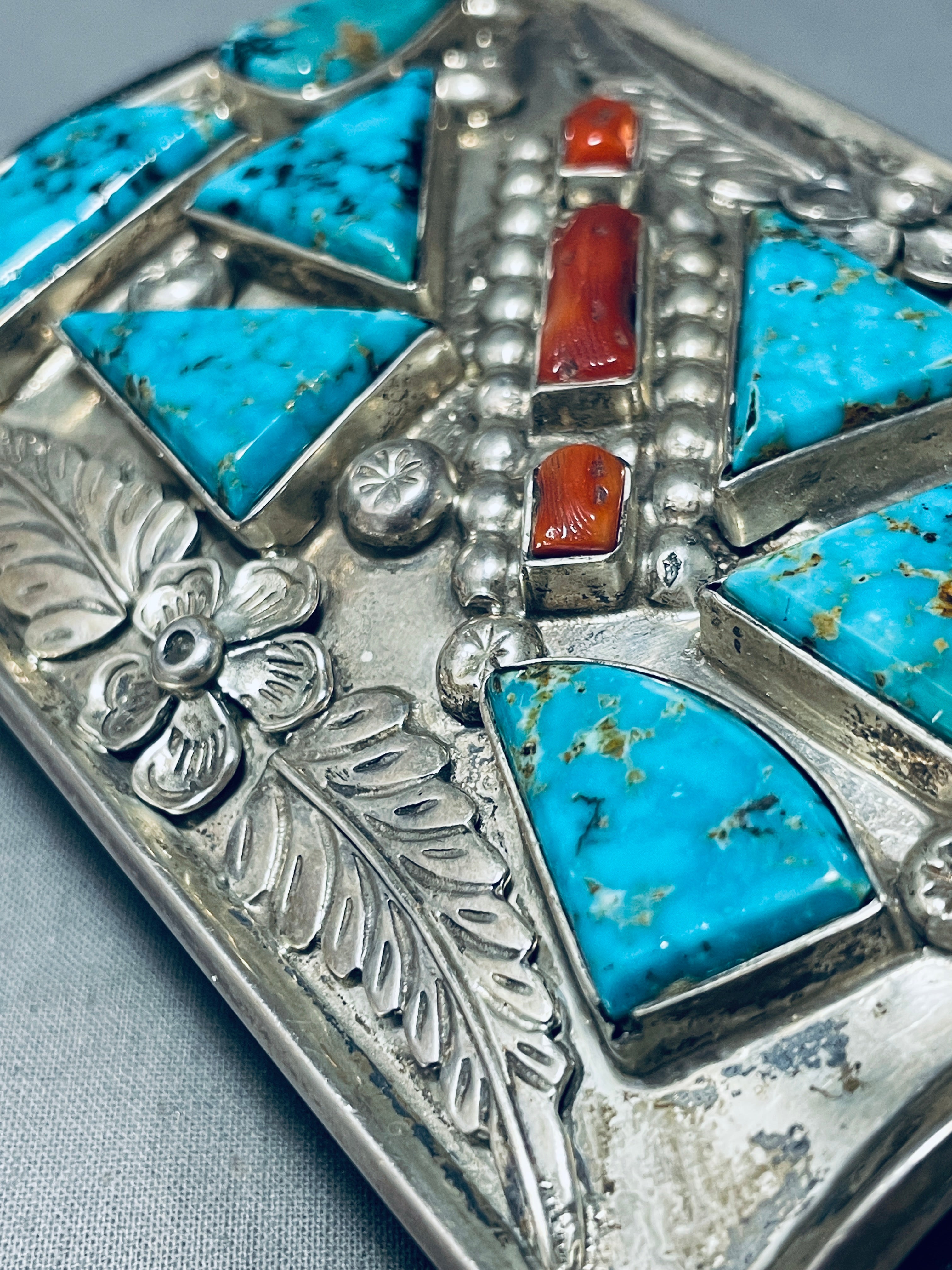 183 Grams Vintage Navajo Turquoise Sterling Silver Ketoh Bracelet for Men - Native American Handcrafted Jewelry - Perfect for Western Fashion, Boho Style & Gift Giving