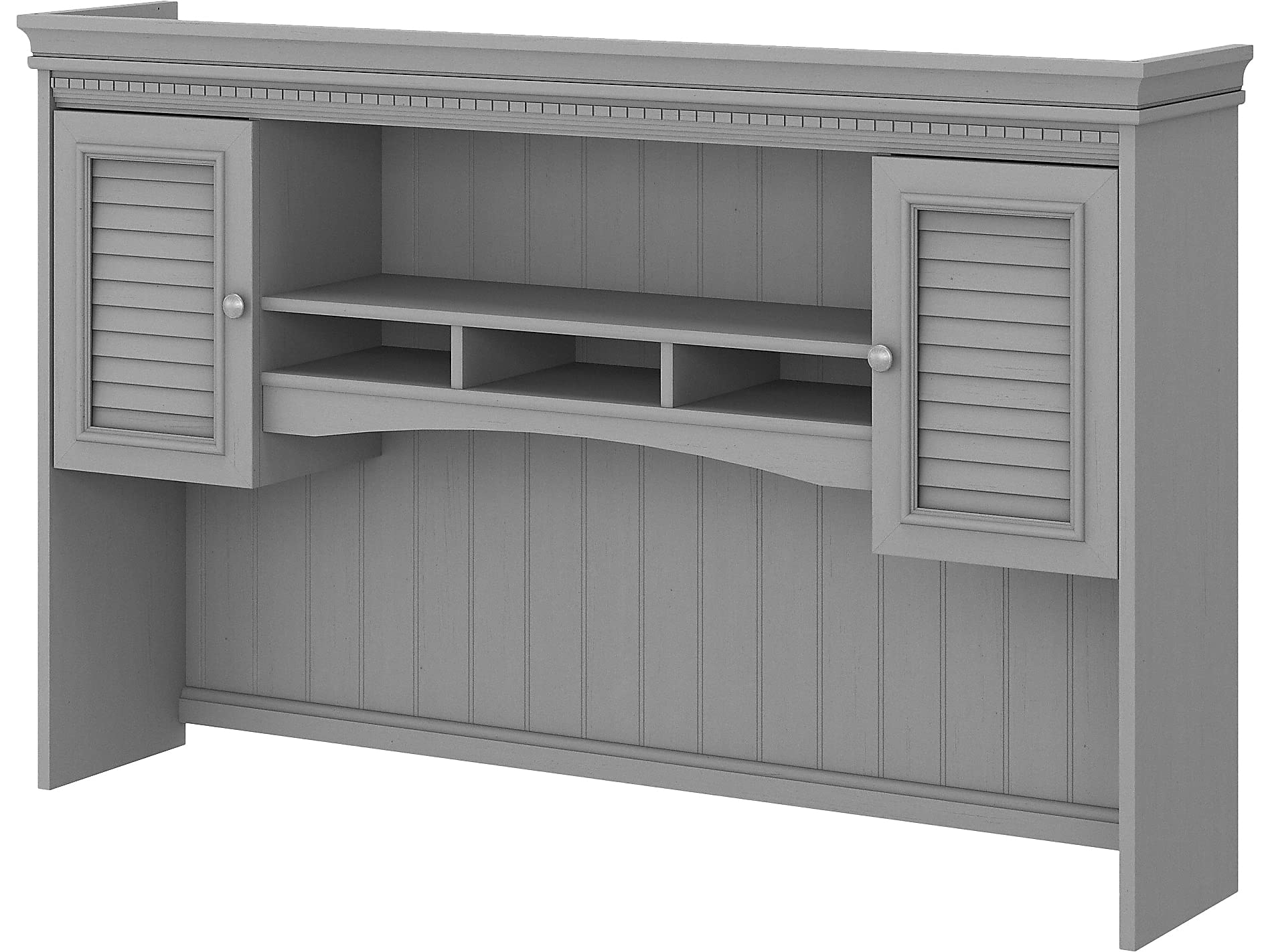 Bush Furniture Fairview 60W L-Shaped Desk Hutch in Cape Cod Gray - Home Office Storage with Shelves & Cabinets | Perfect for Small Spaces & Organization