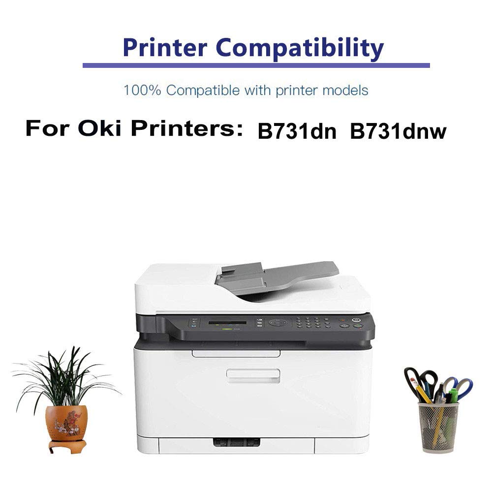 Compatible High Yield B731dn B731dnw Laser Printer Toner Cartridge Replacement for 45439001 (Black) - 1-Pack - Perfect for Office & Home Printing Needs