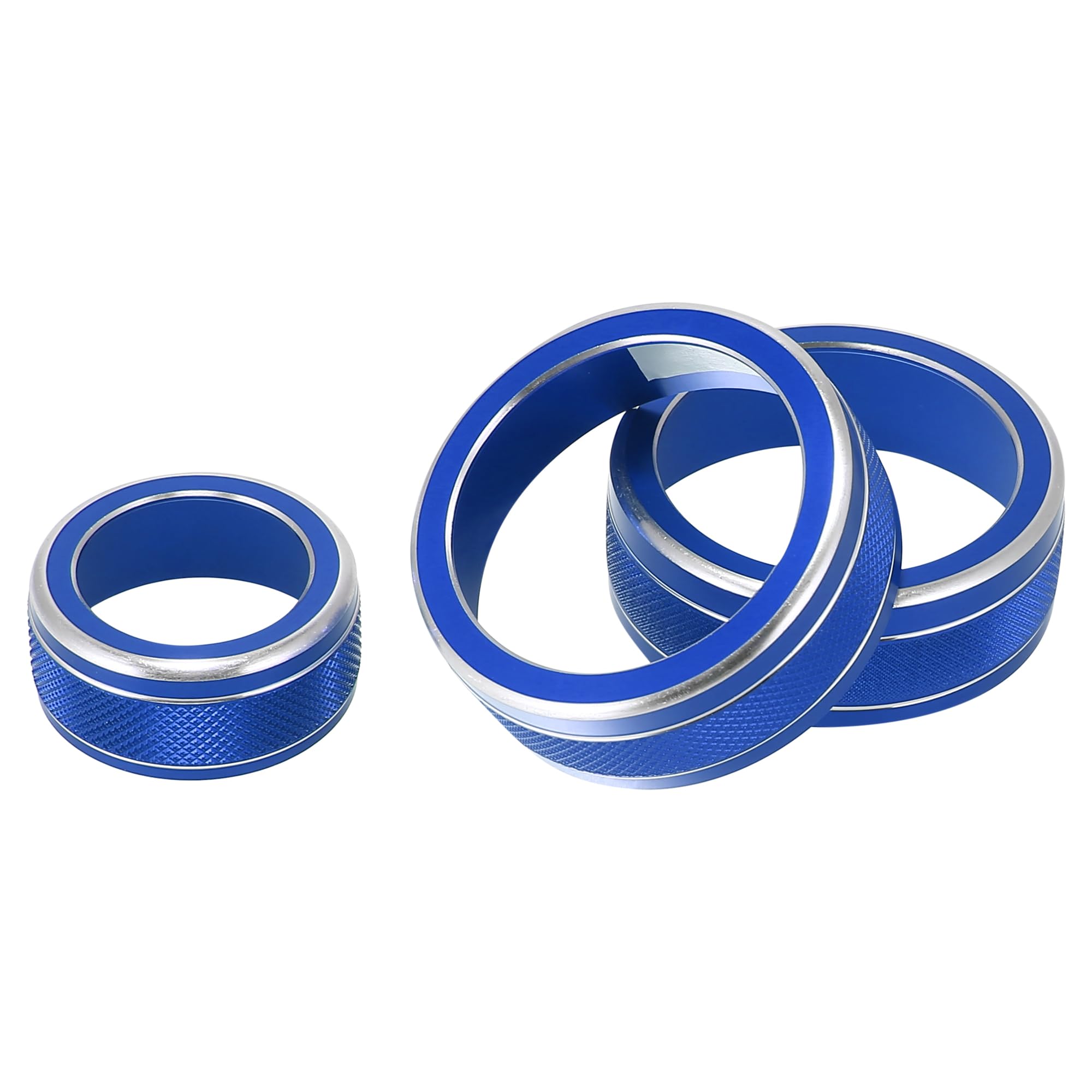 X AUTOHAUX 3-Piece Aluminum Alloy AC Climate Control Knob Cover for Subaru Forester/Impreza/Crosstrek 2019-2021 - Blue HVAC Switch Decor - Upgrade Your Car Interior Accessories for a Stylish Driving Experience