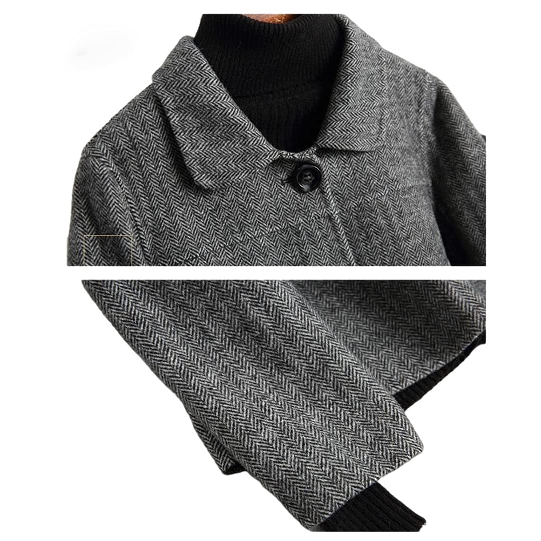 Korean Wool Coat for Petite Women - Warm Winter Loose Casual Outerwear (Brown) | Perfect for Office, Dating & Holiday Outfits
