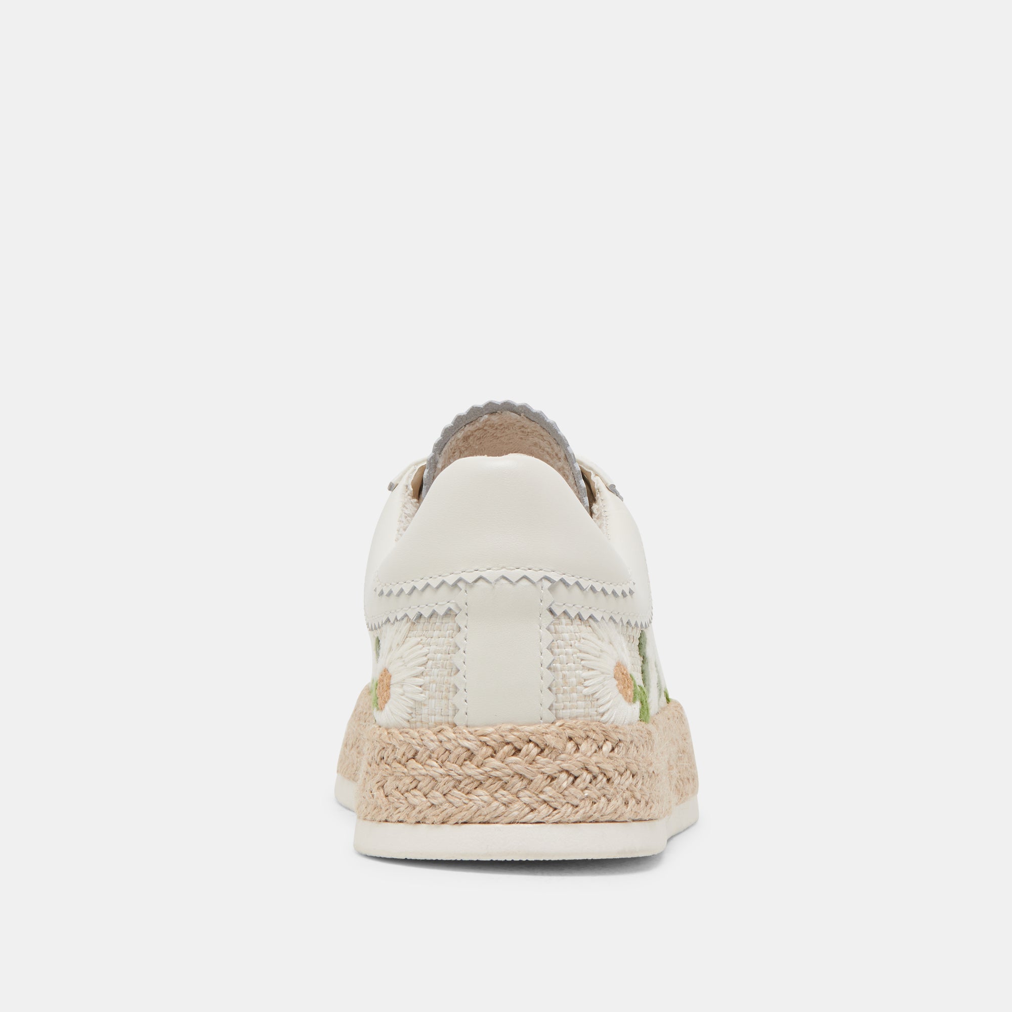 AZALIA Women's White Floral Raffia Sneakers - Comfortable Casual Shoes for Summer, Beach, and Outdoor Activities