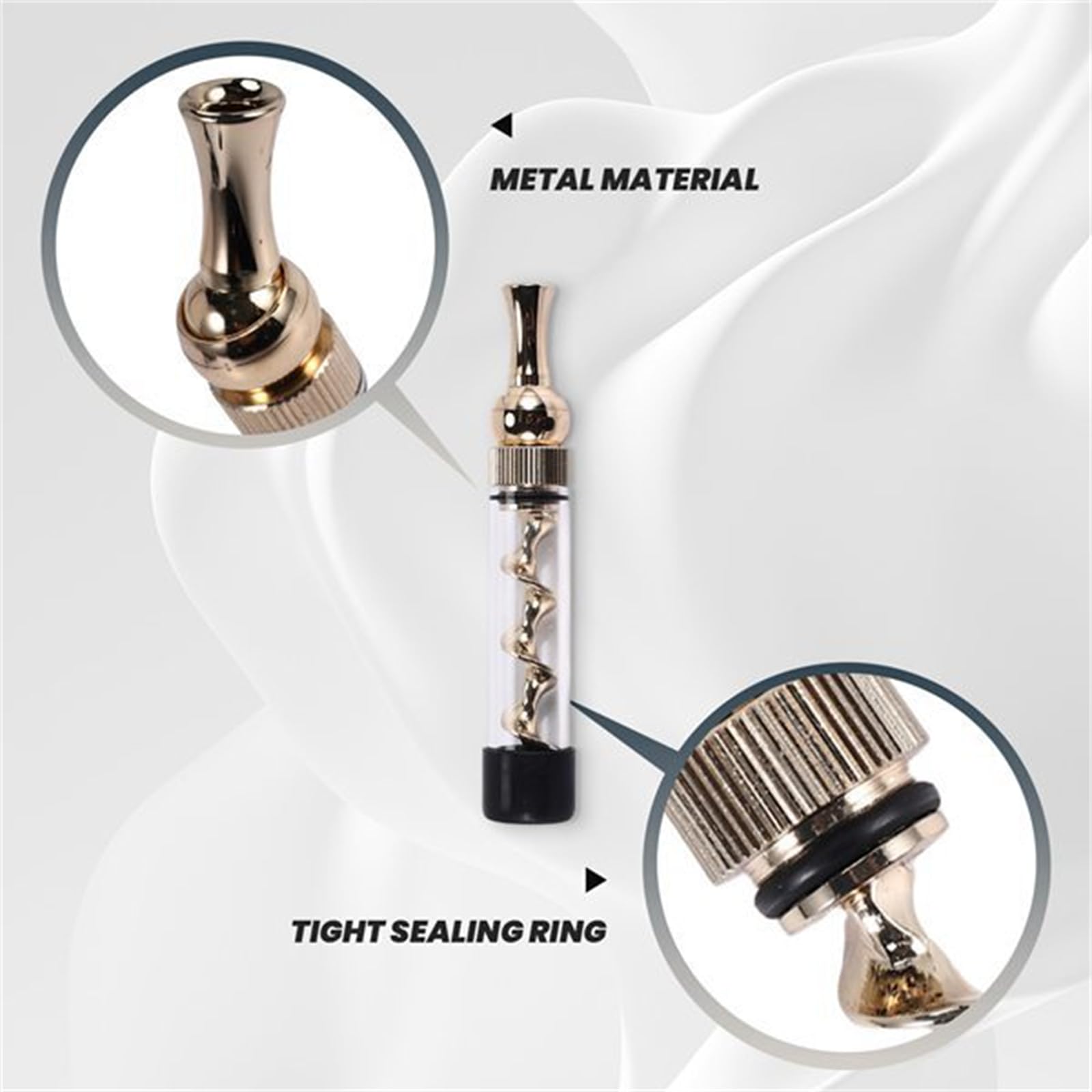 Premium Portable Glass Twisty Blunt Pipe - Easy to Clean with Adjustable Chamber | Perfect for Travel, Camping & Outdoor Smoking Sessions
