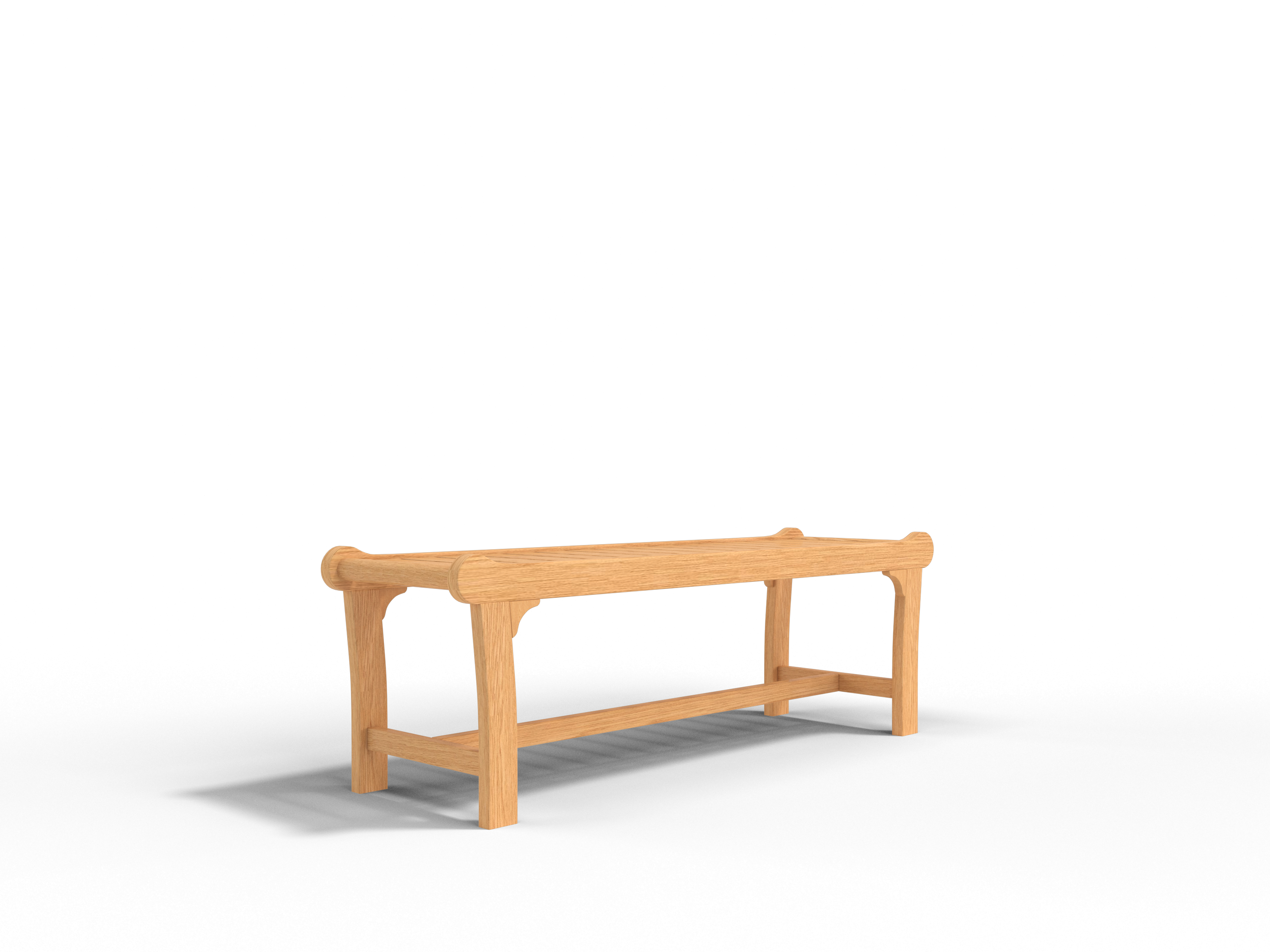 2-Person Teak Backless Bench for Outdoor Patio, Garden, or Deck – Rustic Wooden Seating Furniture for Porch, Lawn, and Backyard Relaxation
