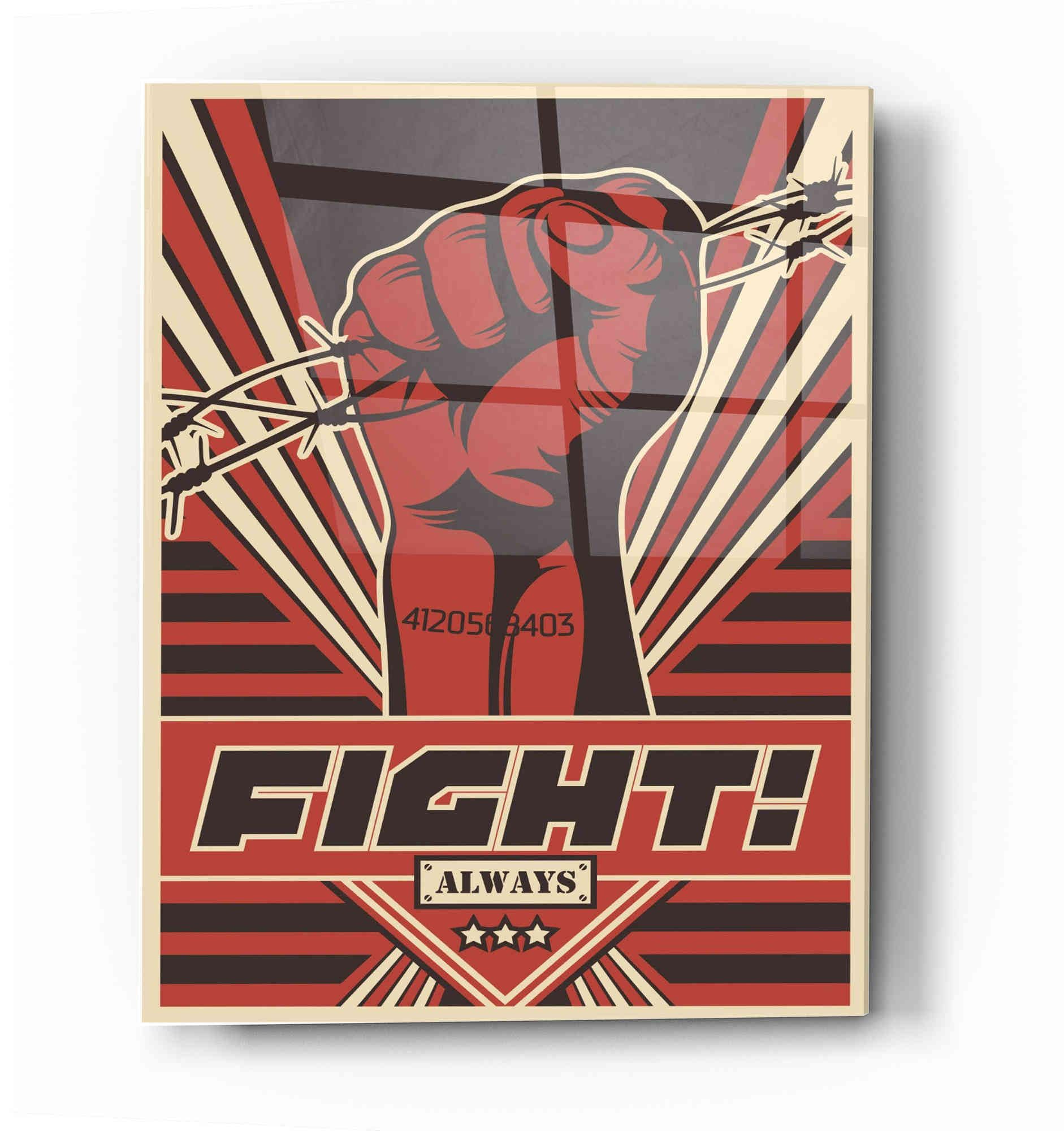 Epic 'Fight' Acrylic Glass Wall Art - 12x16 Inches Modern Home Decor for Living Room, Bedroom & Office - Durable Shatter-Resistant Contemporary Artwork