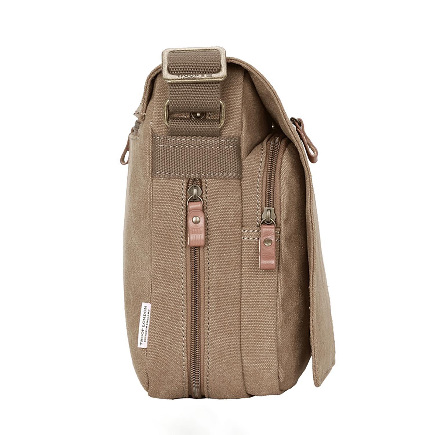 L1577 Troop London Classic Messenger Bag for Men & Women - Medium Size Genuine Leather Crossbody Bag - Perfect for Work, Travel & Everyday Use