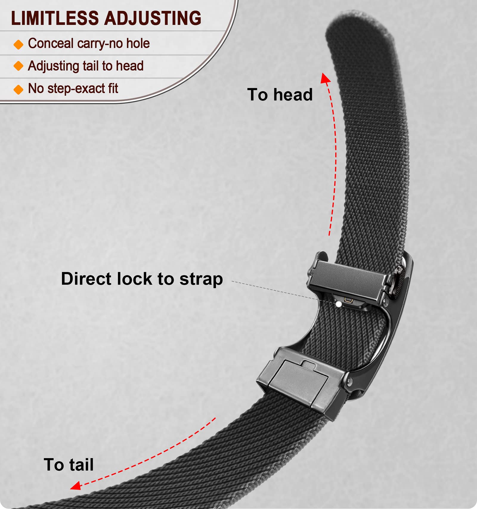 BULLIANT Men's Golf Belt - Stretch Nylon Ratchet Belt for Golf & Hiking