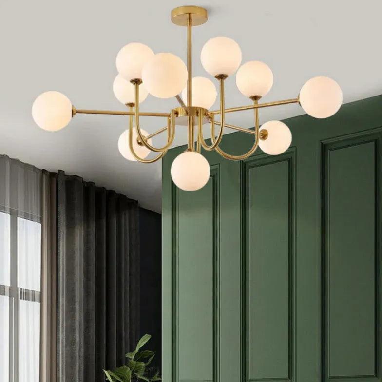 Modern White Asymmetric Chandelier for Living Room - Elegant Ceiling Light Fixture for Dining Room, Bedroom & Home Decor
