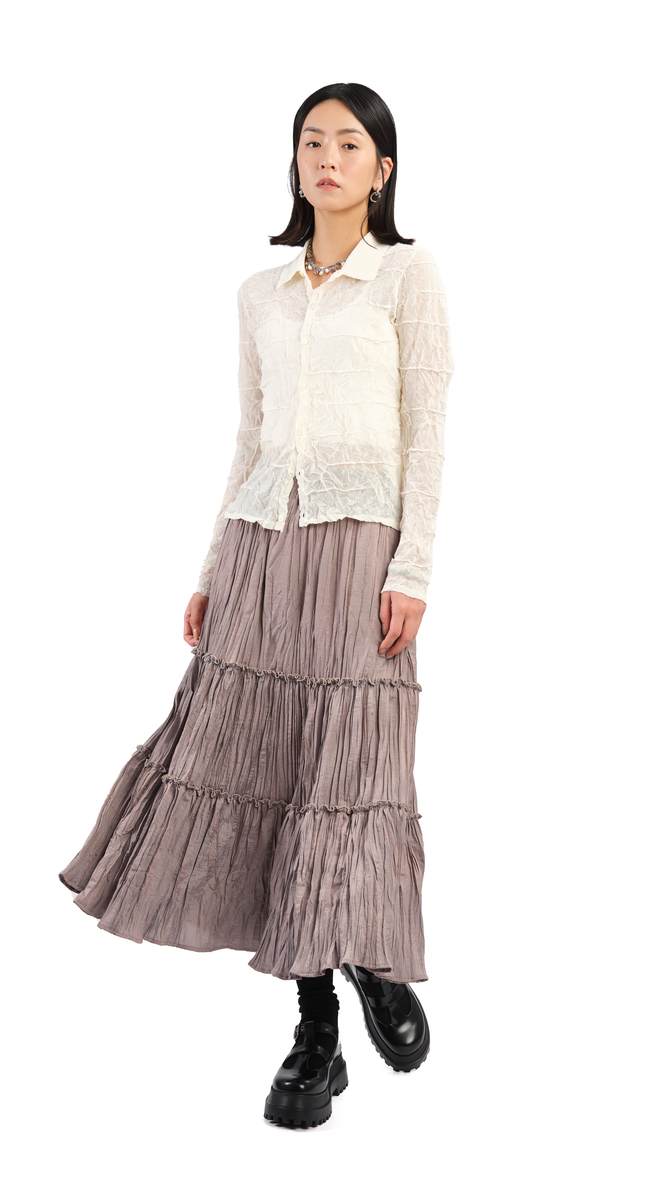 Stylish Pleated Skirt for Women - Trendy A-Line Midi Skirt with Elastic Waist | Perfect for Office, Party & Casual Outfits
