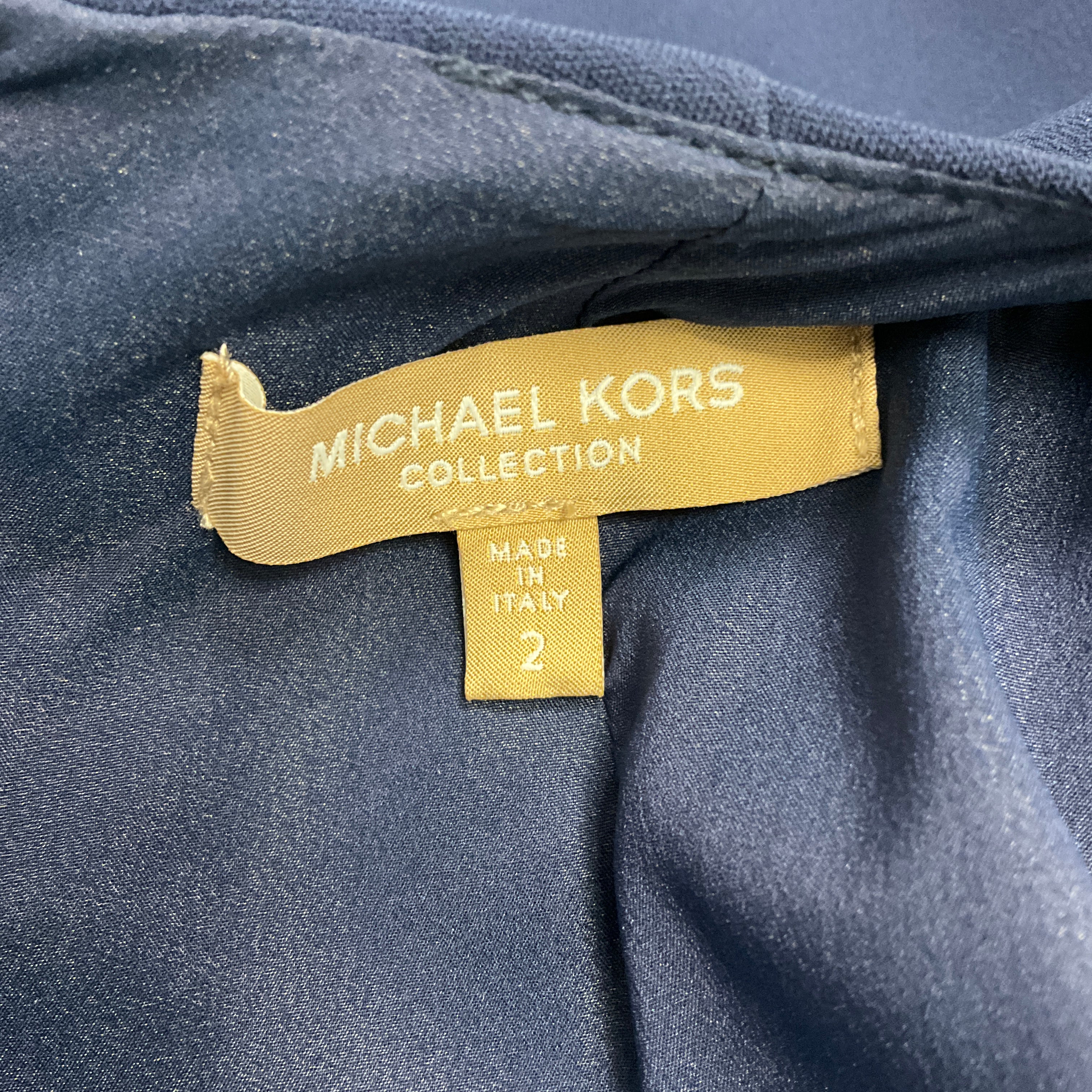 Michael Kors Navy & Gold Grommet Detail Sleeveless Shift Dress for Women | Elegant Office Wear & Cocktail Party Dress | Formal & Semi-Formal Occasions