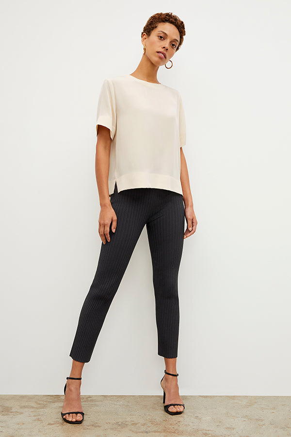 Finley Stretch Pant Ribbed Jardigan Knit Pants for Women - Soft Comfortable High Waist Trousers in Black | Perfect for Work, Travel & Casual Wear