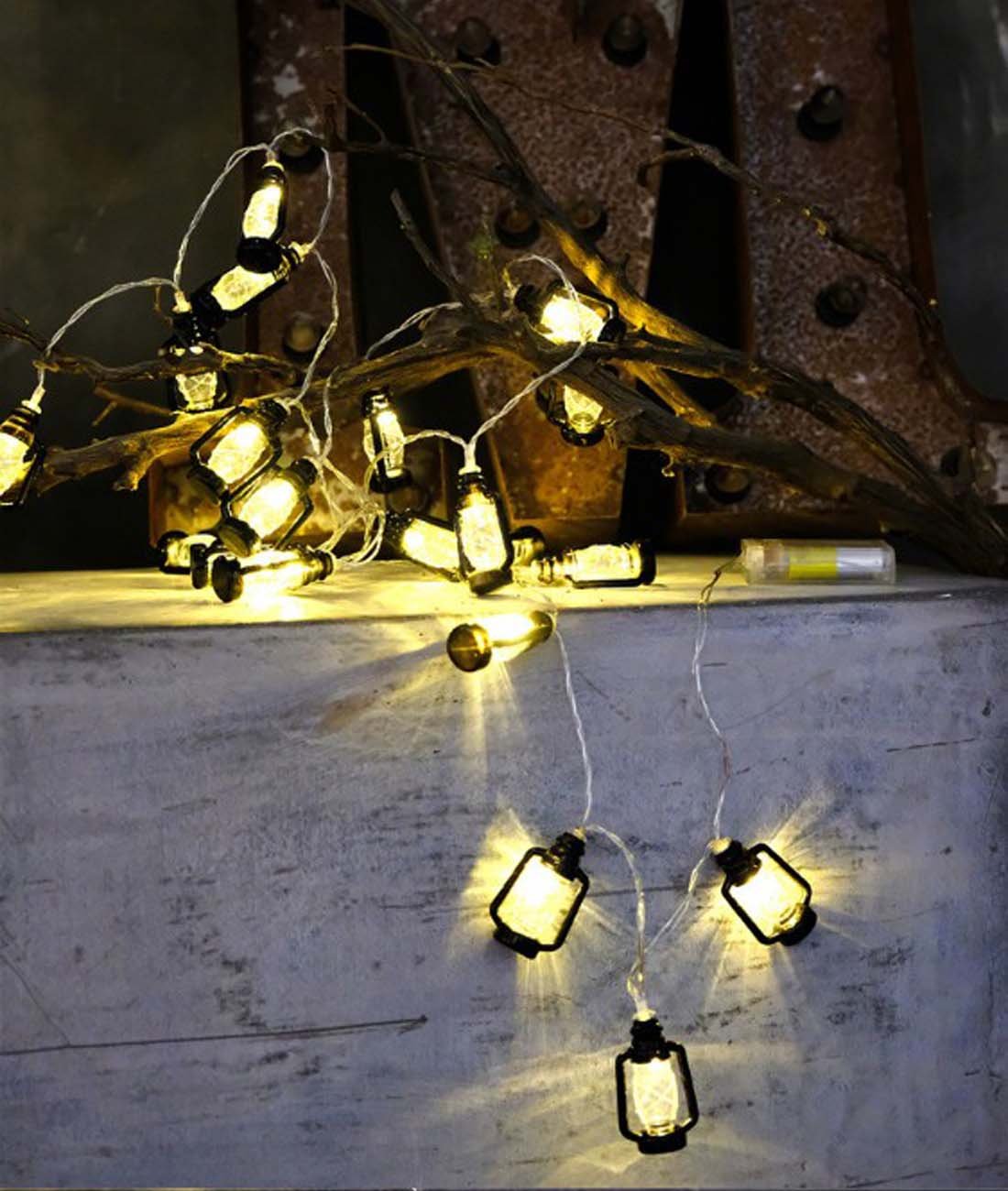 20 LEDs 2M/6.6ft Mini Retro Kerosene Lantern LED String Lights - Battery Powered Fairy Lights for Christmas Decorations, Home, Room, Party & Outdoor Use (Warm White) | Perfect for Bedroom, Garden, Wedding & Holiday Decor