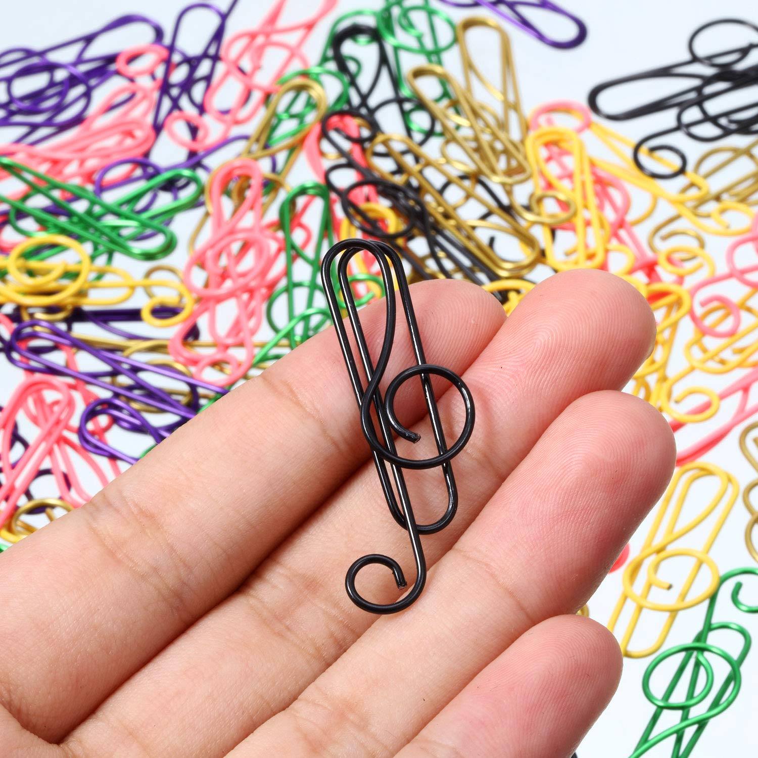 Outus 6-Color Metal Music Note Paper Clips - Treble Clef Bookmark Clips for Office, School & Notebooks | Fun Teacher Gifts & Desk Organizers | Perfect for Music Lovers, Classroom Supplies & Creative Journaling