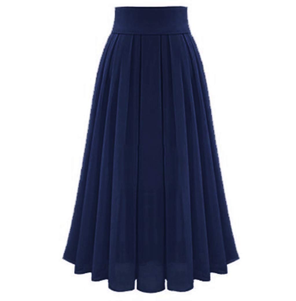 Holzkary Women's Swing Skirt - Pleated Flared Maxi Skirt with Shirring Waist for Office, Party & Dance | Casual Summer Midi Skirt for Work, Date Night & Vacation