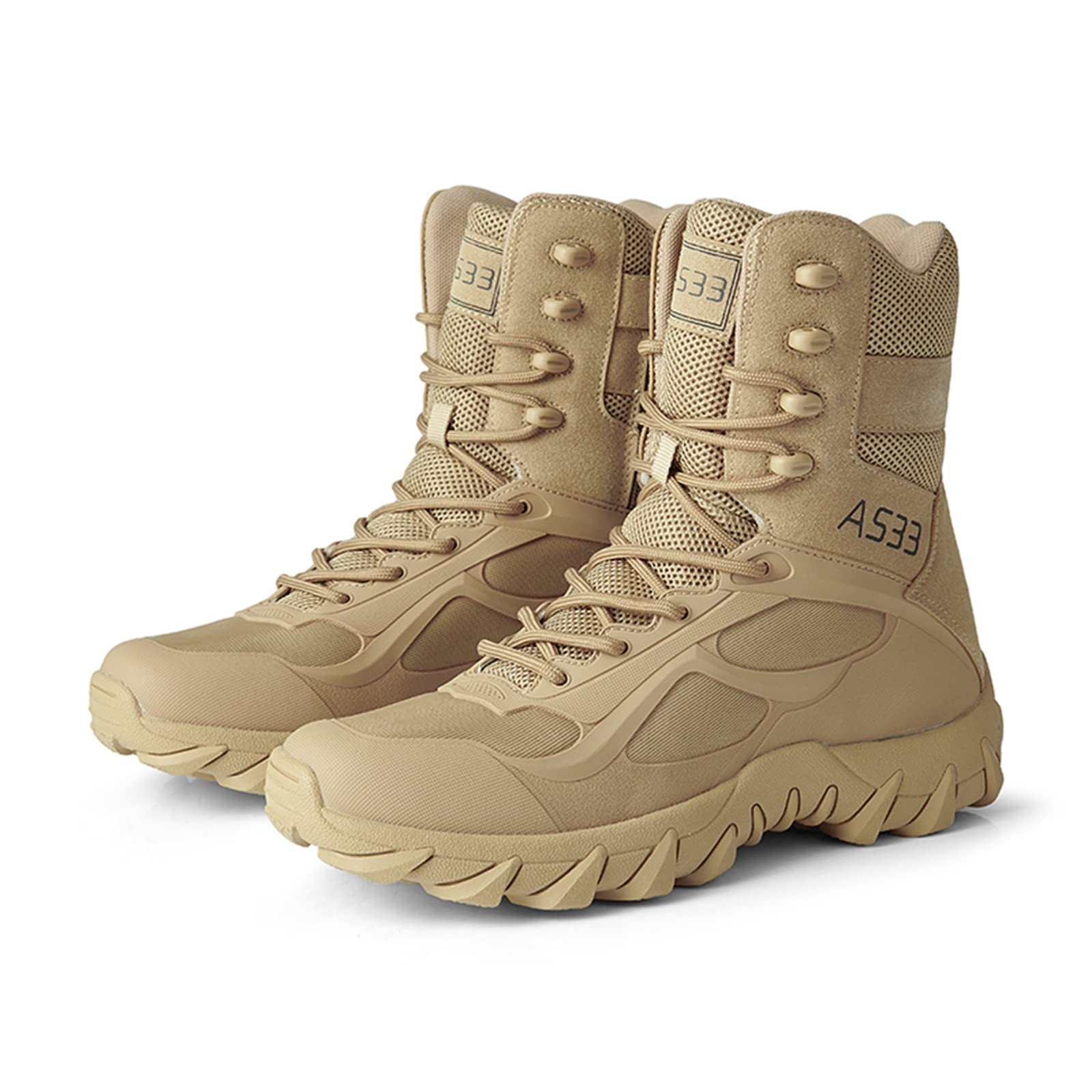 Men's High Top Breathable Tactical Boots - Lightweight Hiking Shoes for Outdoor Training & Military Use - Durable Wear-Resistant Design for Hiking, Camping & Work