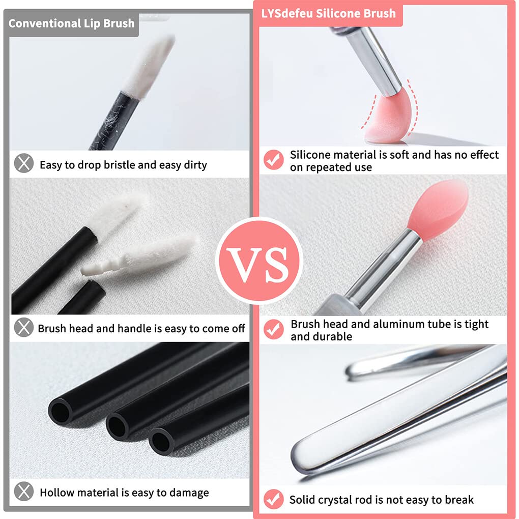 3 Pack Professional Handheld Lip Brush Set - Reusable Makeup & Eyeshadow Brushes for Travel, Portable Beauty Tools for On-the-Go Touch Ups