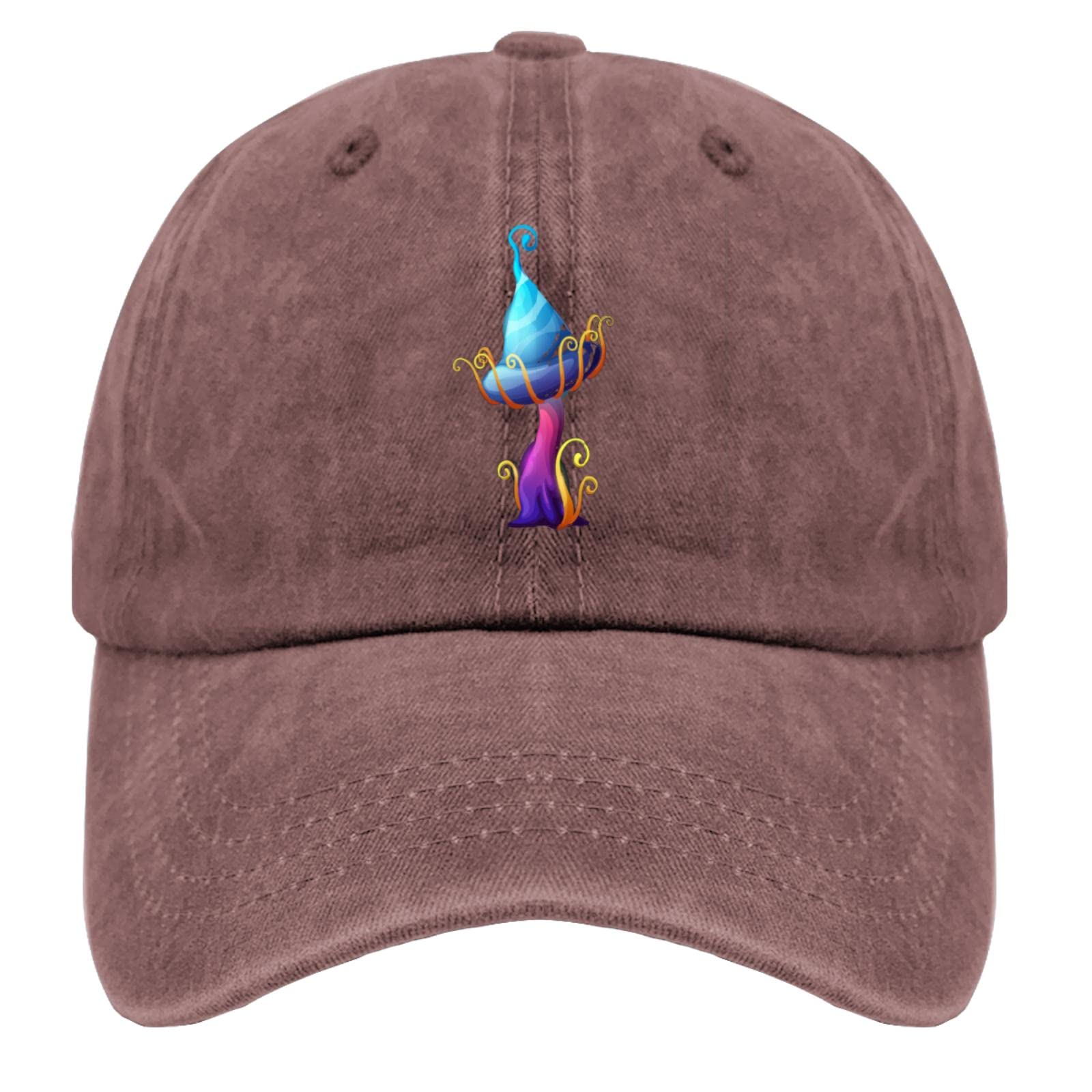 Trendy Trippy Mushroom Print Baseball Caps for Men - Adjustable Flex Fit Cotton Trucker Hat for Fishing, Outdoor & Casual Wear