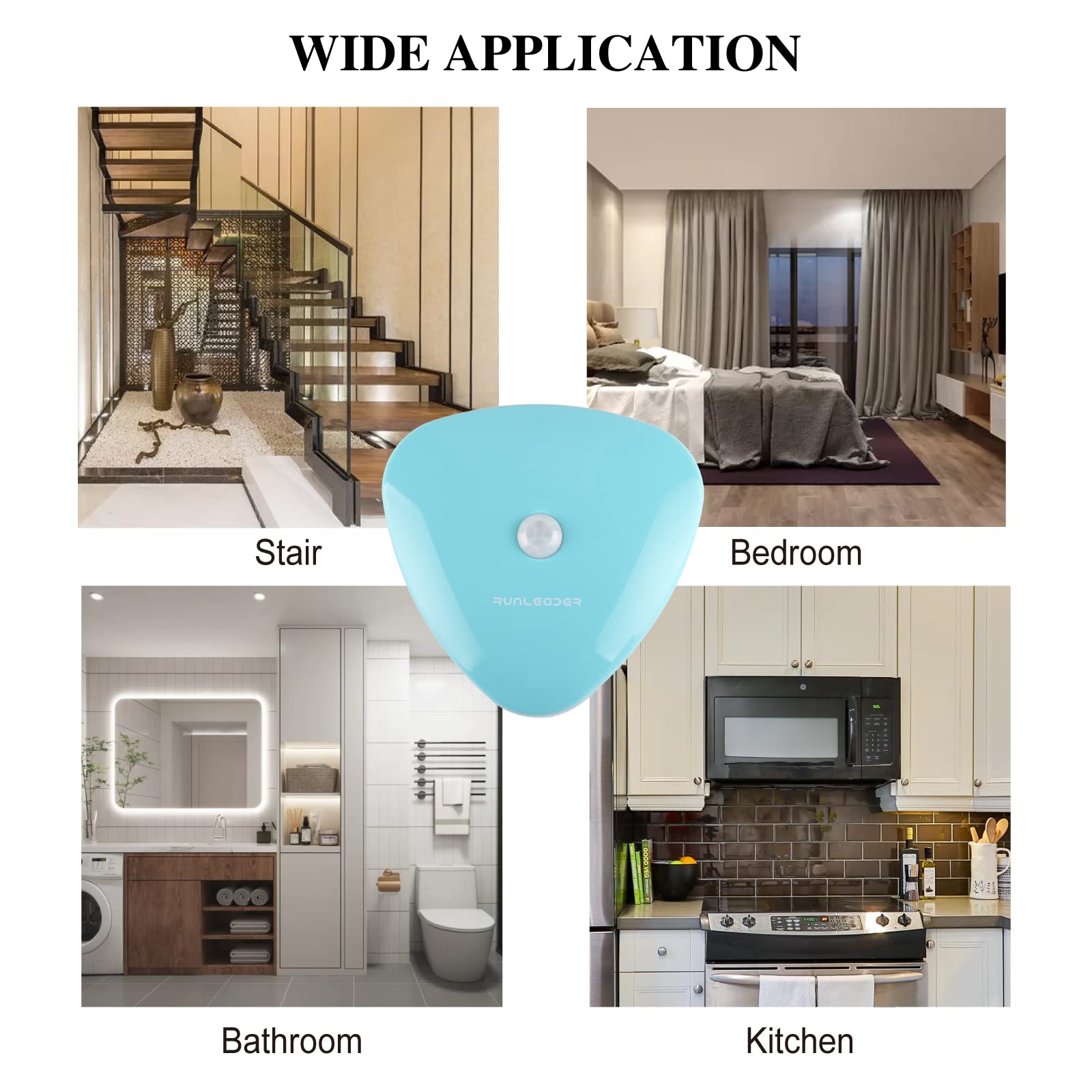Portable LED Night Light with Motion Sensor - Safe for Kids & Bedrooms