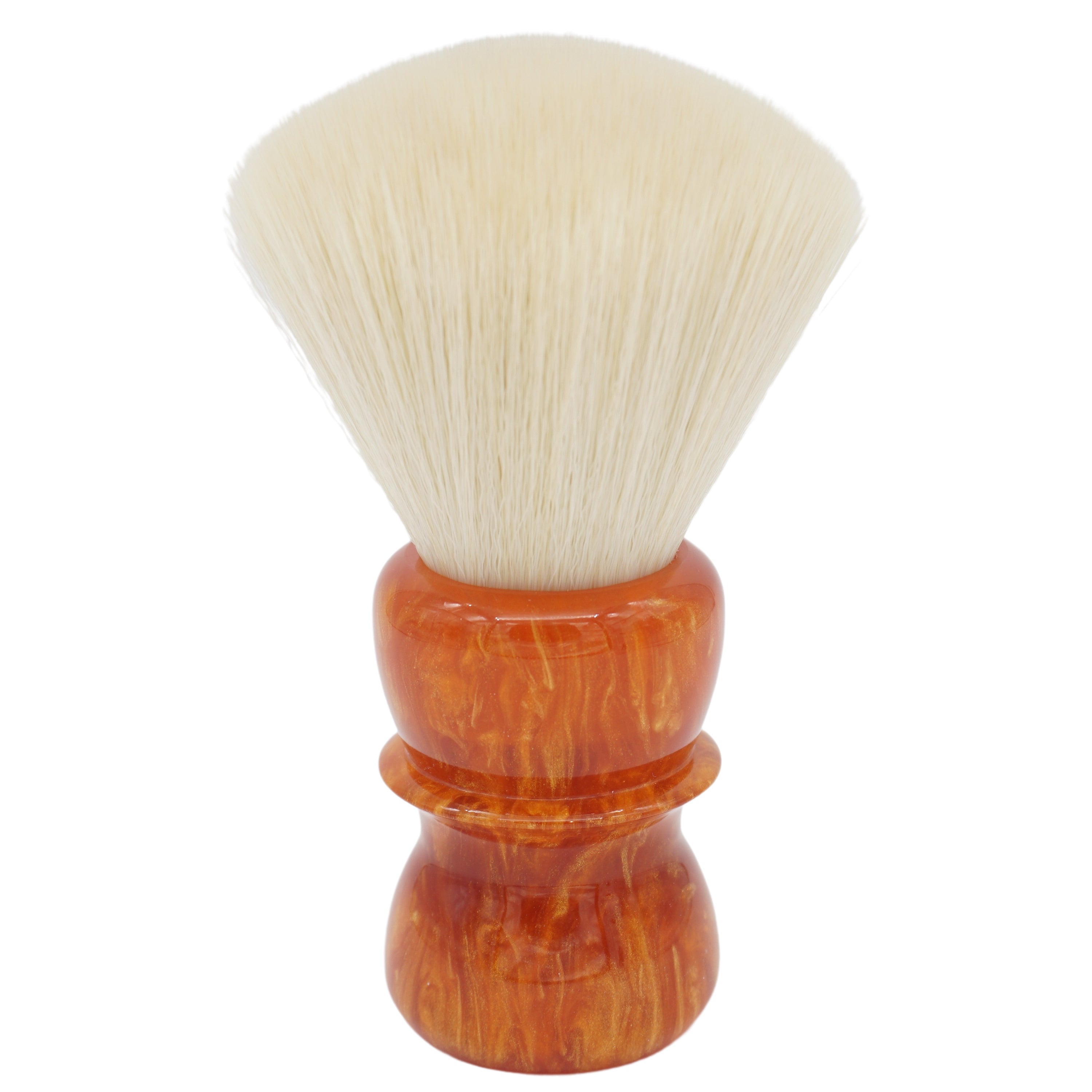 AP Shave Co. 26mm Cashmere Fan Synthetic Shaving Brush - Golden Butterscotch Handle | Premium Soft Bristles for Smooth Shaving | Perfect for Wet Shaving & Beard Grooming at Home