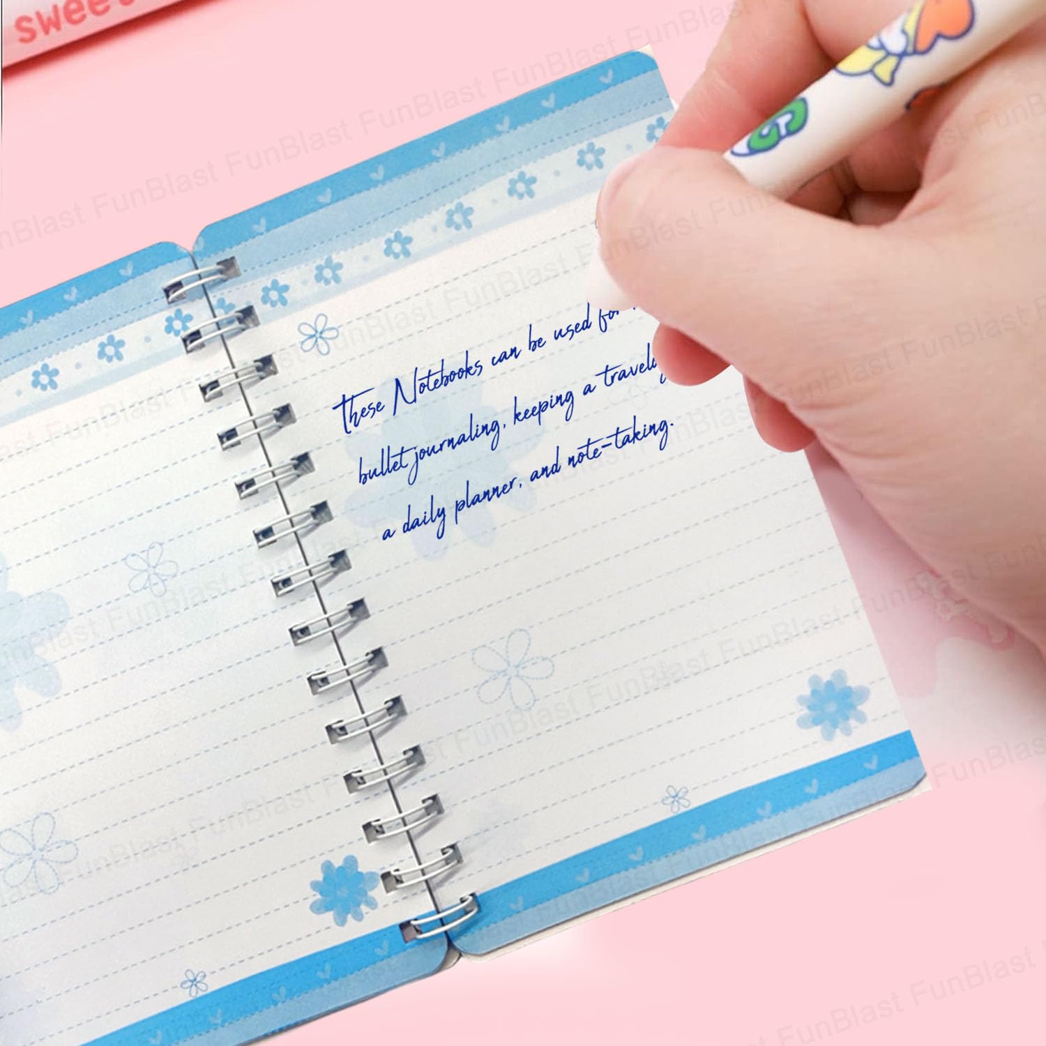 FunBlast Spiral Notebook Ruled - A5 Spiral Bound Diary for Girls & Kids, 120 Pages | Cute Space Themed Notebook for School, Journaling & Gift Giving | Perfect Return Gifts, Birthday Presents & Stationery Supplies