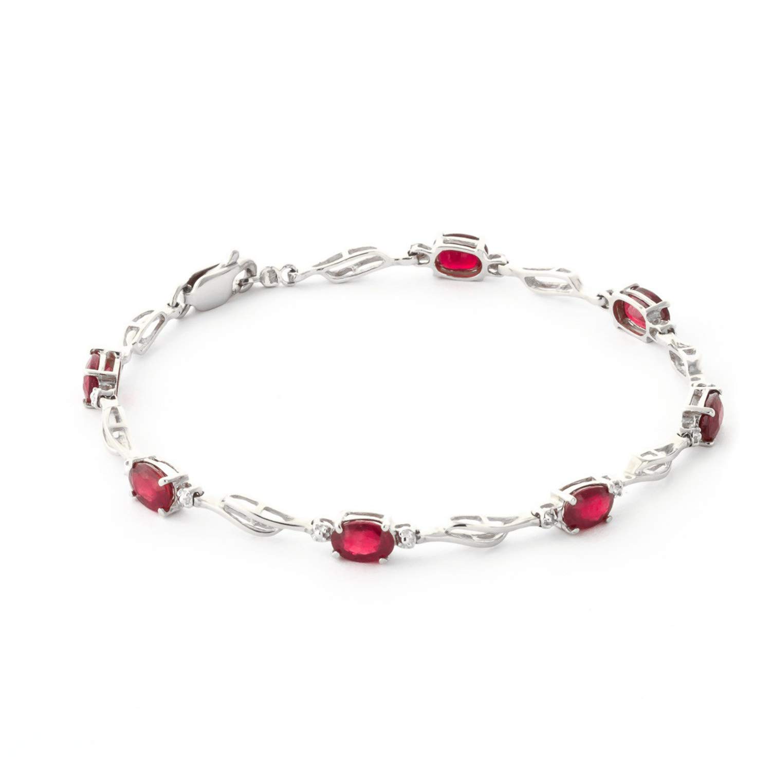 14K Solid Gold Tennis Bracelet with 4.21ct Ruby & Diamonds | Galaxy Gold GG | Elegant Jewelry for Women | Perfect for Weddings, Parties & Special Occasions