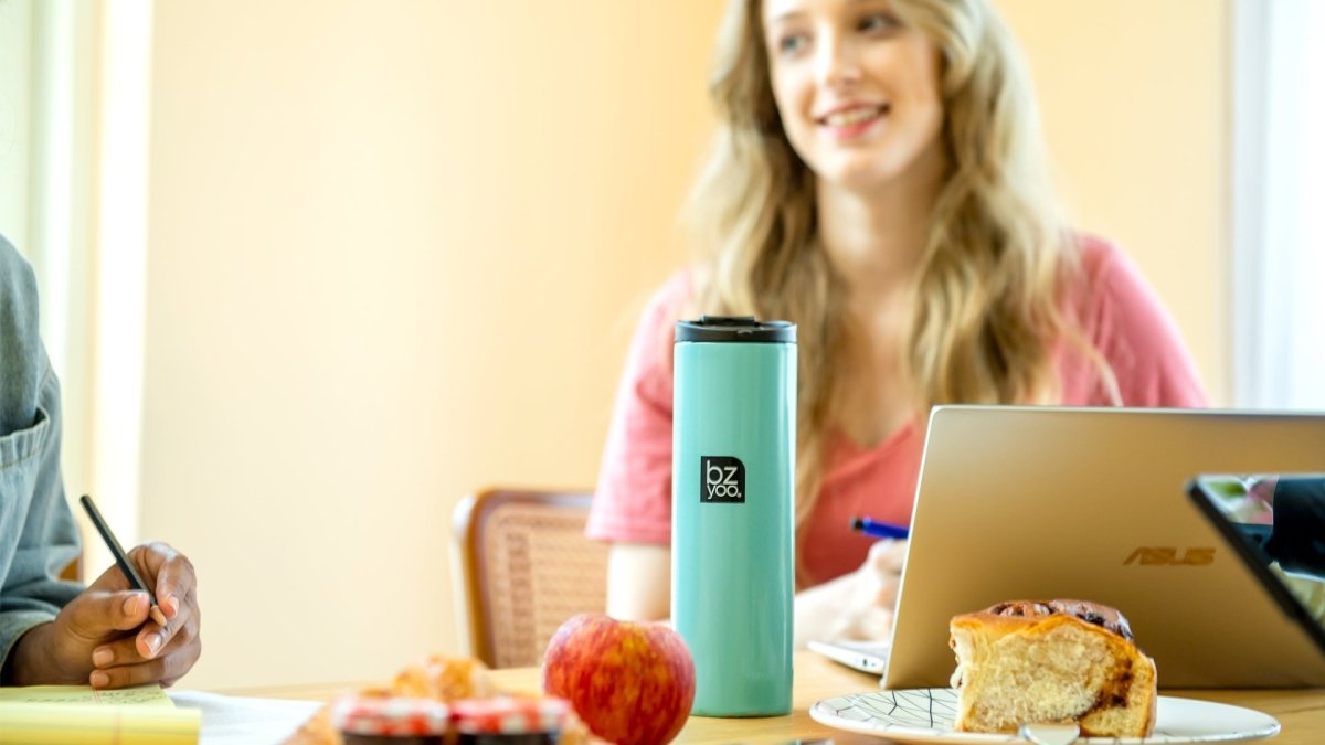 15oz Stainless Steel Vacuum Insulated Tumbler with Lid - Double Wall Thermal Coffee Mug for Hot & Cold Drinks - Perfect for Travel, Office & Outdoor Use - Organica Mint Green