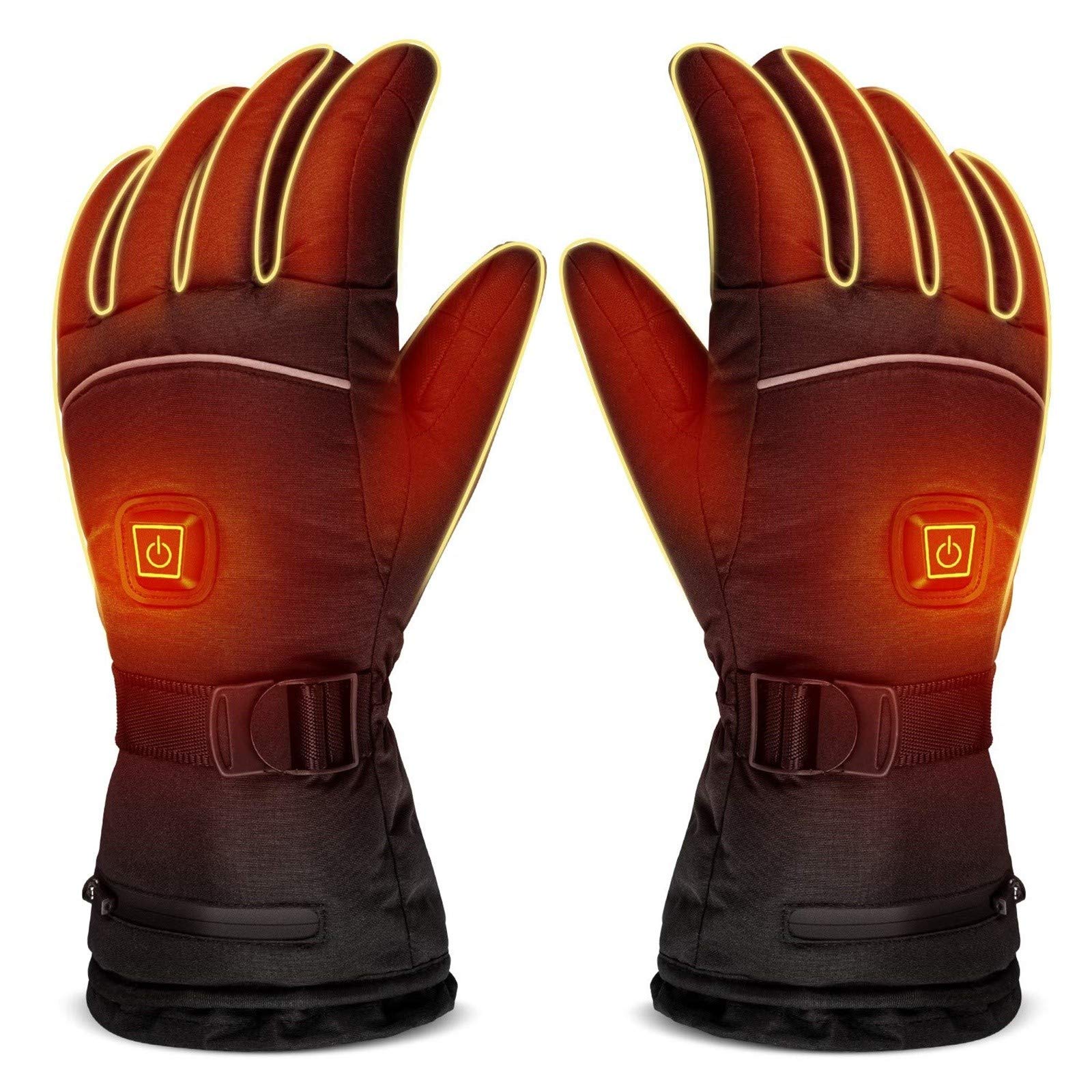 Zerlibeaful HG003 Electric Heated Gloves for Men & Women - Black Ski Gloves with Heating for Winter Sports, Outdoor Activities & Safety (Large) - Perfect for Skiing, Snowboarding & Cold Weather Adventures