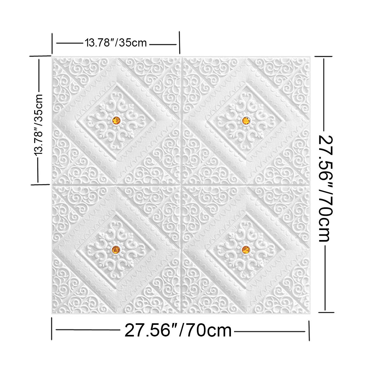 3D Brick Peel and Stick Wallpaper - 27.56x27.56 Inch Self-Adhesive PE Foam Wall Panels, Waterproof & Removable Wall Stickers for Bedroom, Living Room, Kitchen Decor - Green Rhinestone Accent - Easy DIY Home Improvement & Apartment Renovation
