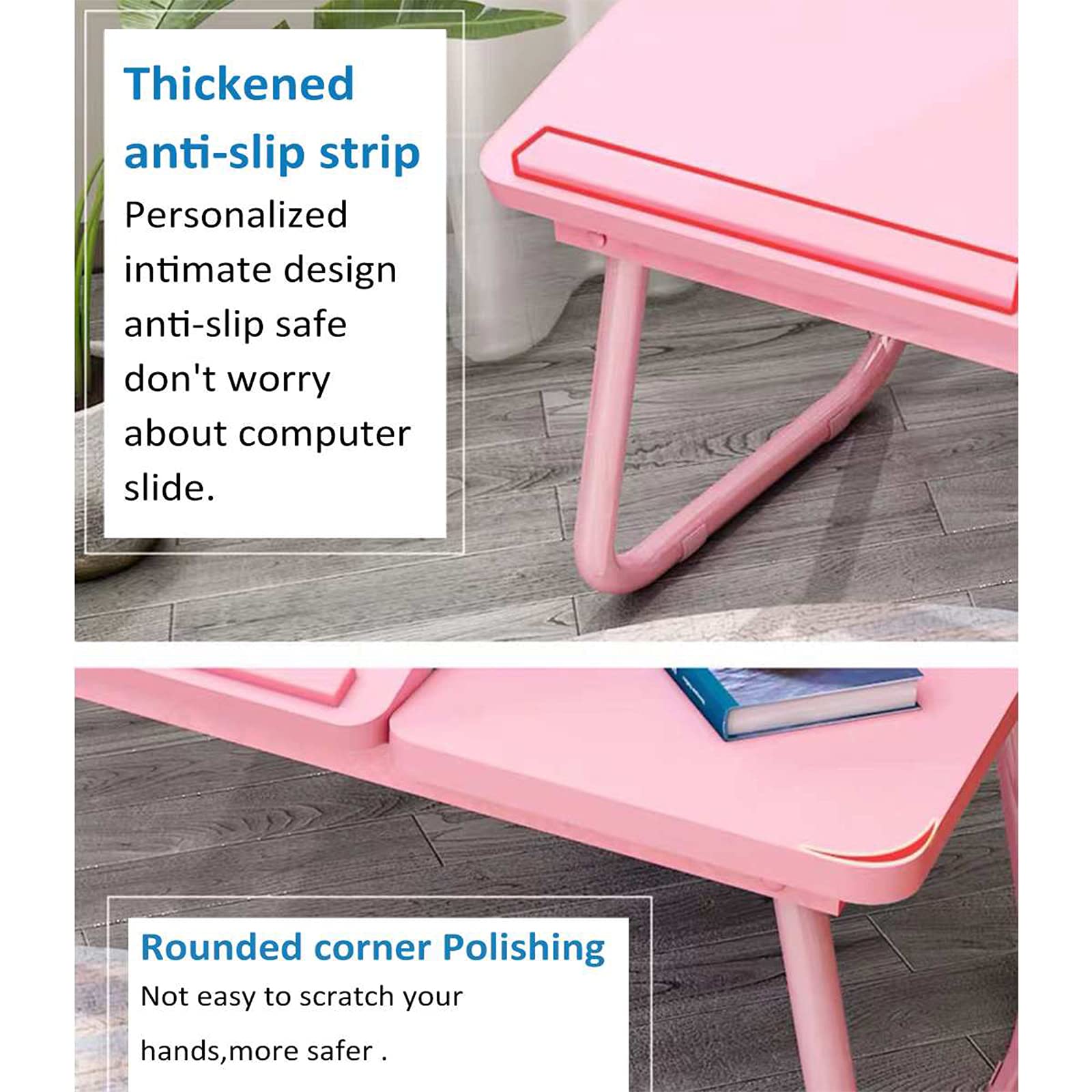Adjustable Laptop Table for Bed & Sofa - Portable Notebook Stand with Cup Holder & Tilting Tray - Perfect for Eating, Working, Reading in Bed or on Couch (Maple White)